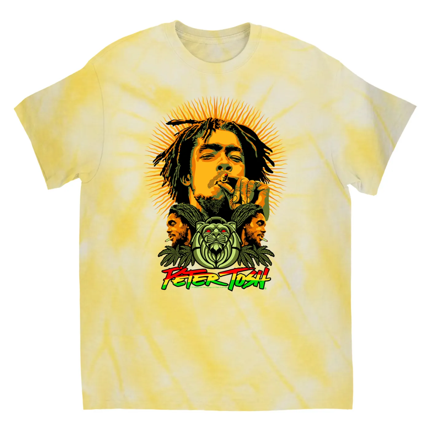 Peter Tosh T-Shirt | Rasta Sun Design Peter Tosh Tie Dye Shirt