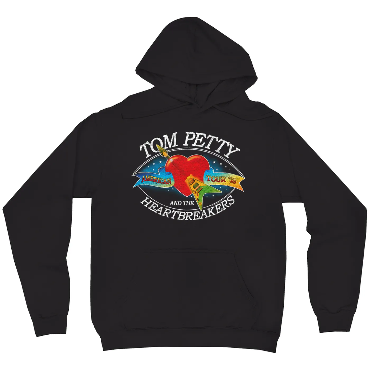 Tom Petty and the Heartbreakers Hoodie | Amercian Tour '78 Logo Distressed Tom Petty Hoodie