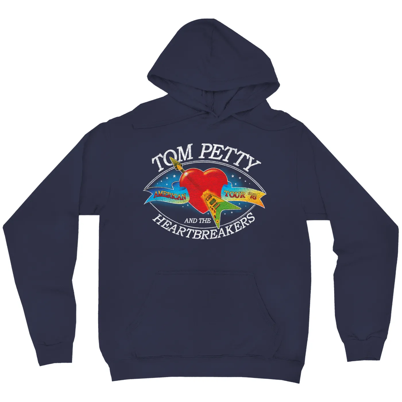 Tom Petty and the Heartbreakers Hoodie | Amercian Tour '78 Logo Distressed Tom Petty Hoodie