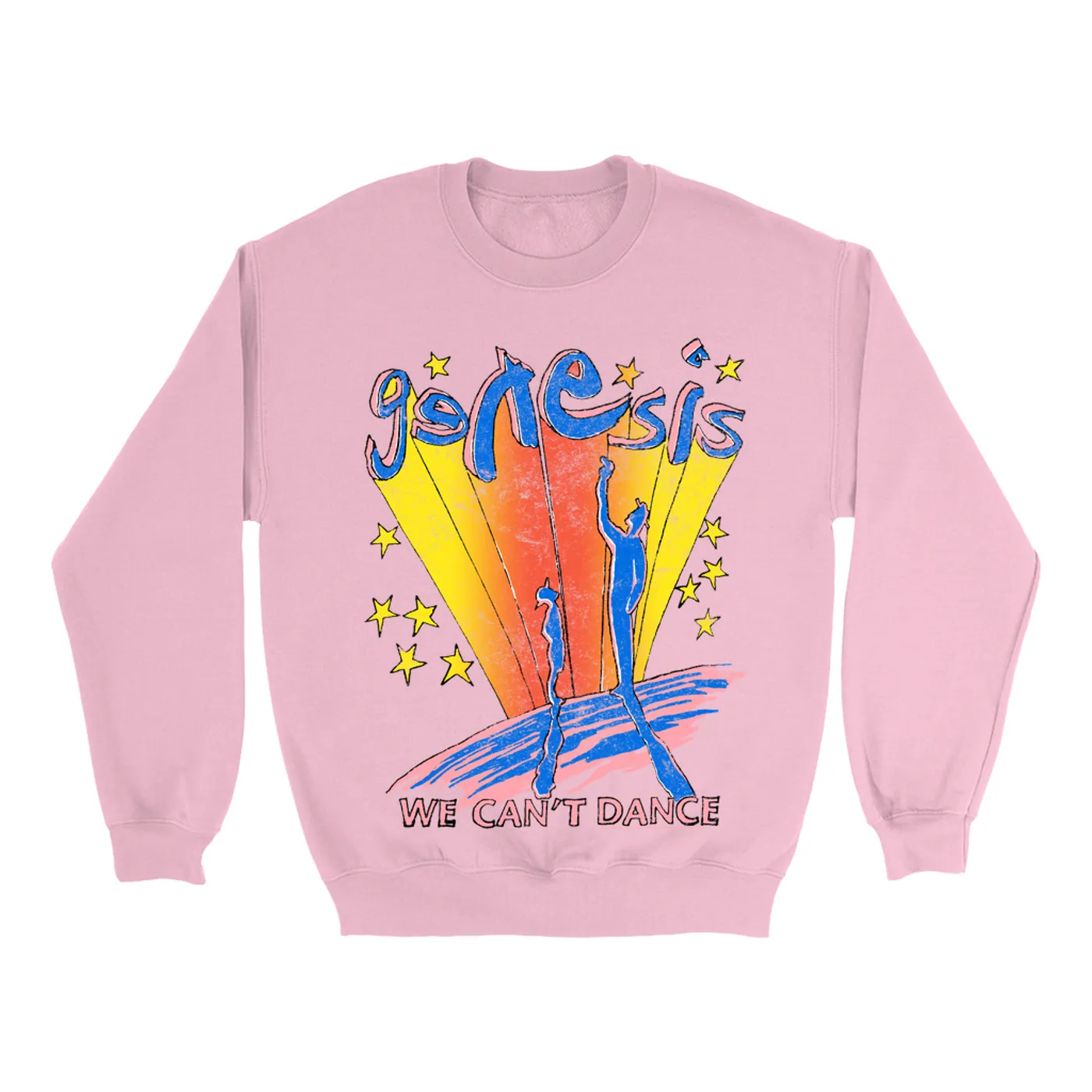 Genesis Bright Colored Sweatshirt | We Can't Dance Colorful Sketch Distressed Genesis Sweatshirt