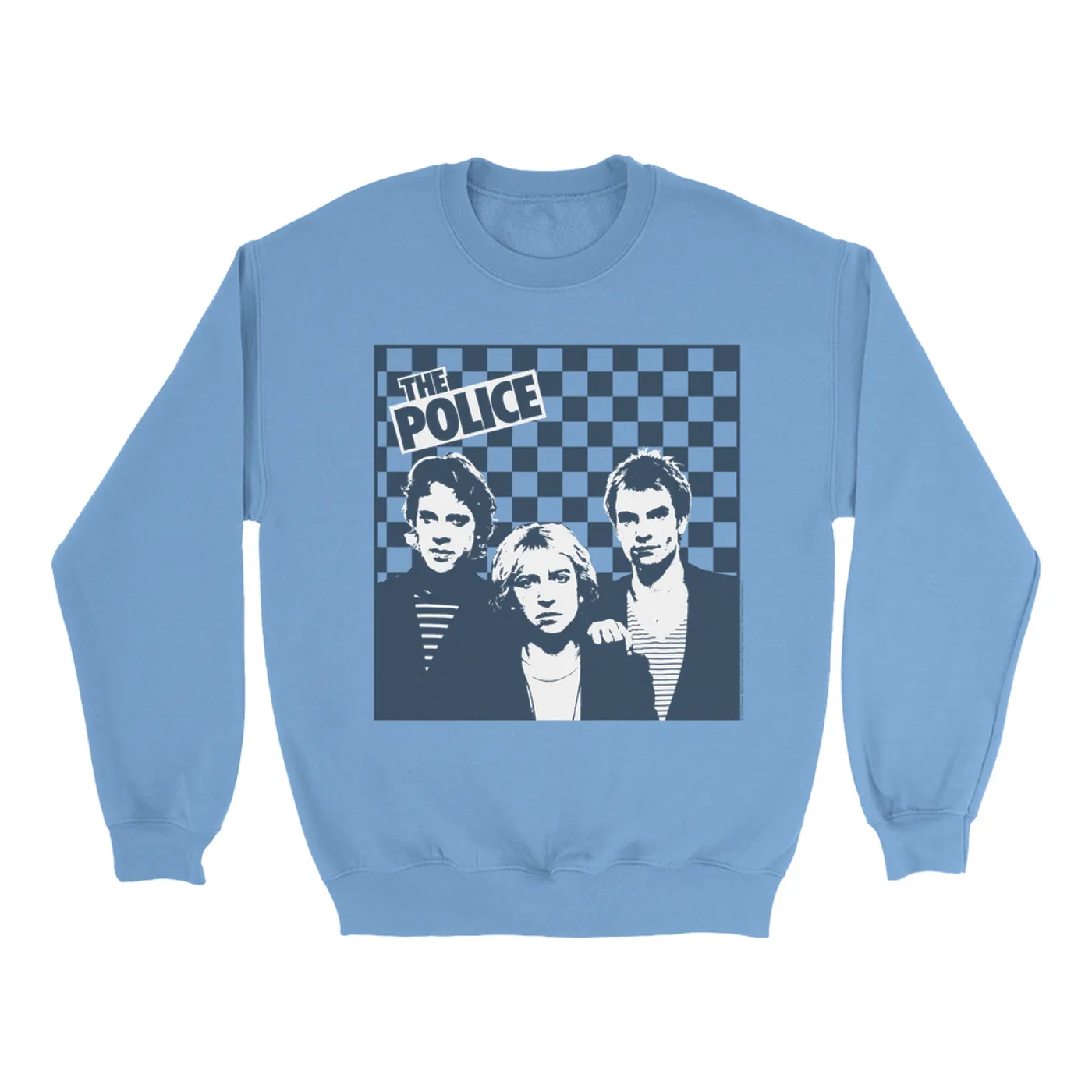 The Police Bright Colored Sweatshirt | The Trio Retro Checkered The Police Sweatshirt