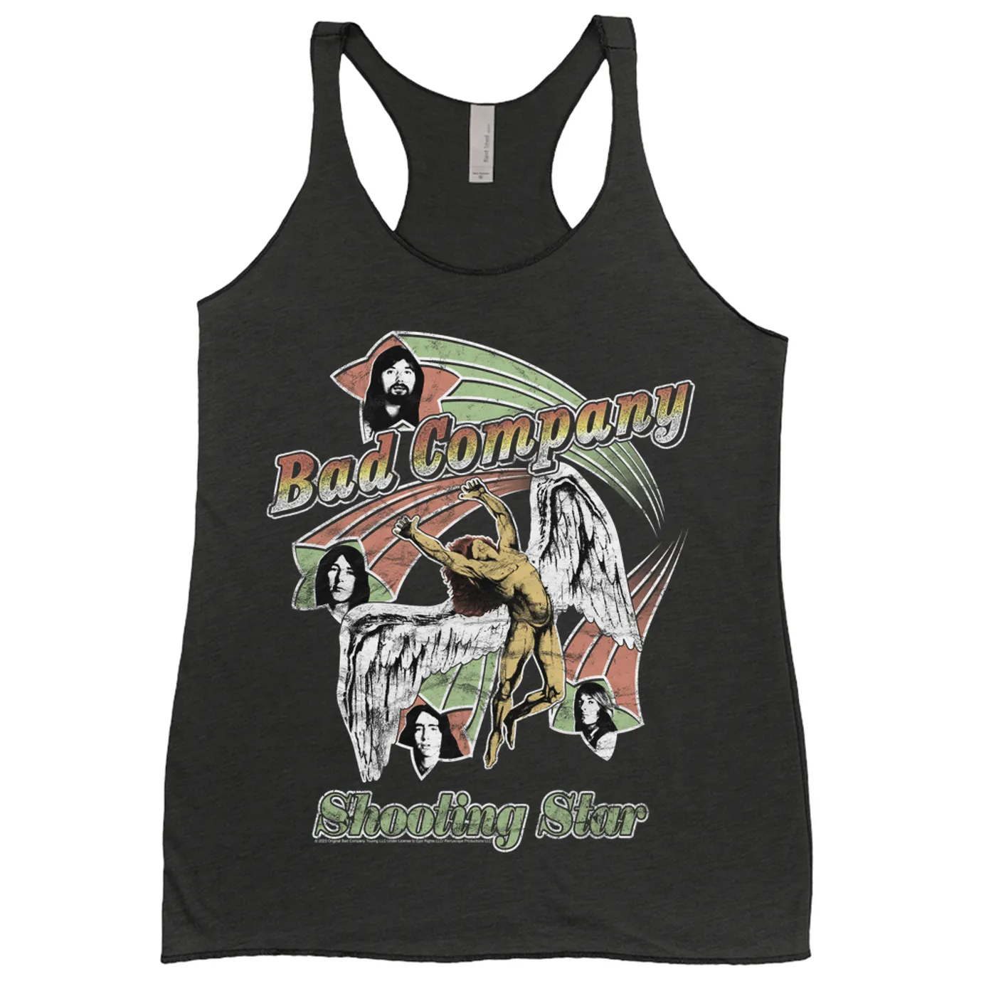 Bad Company Ladies' Tank Top | Retro Bad Company Shooting Star '75 Distressed Bad Company Shirt