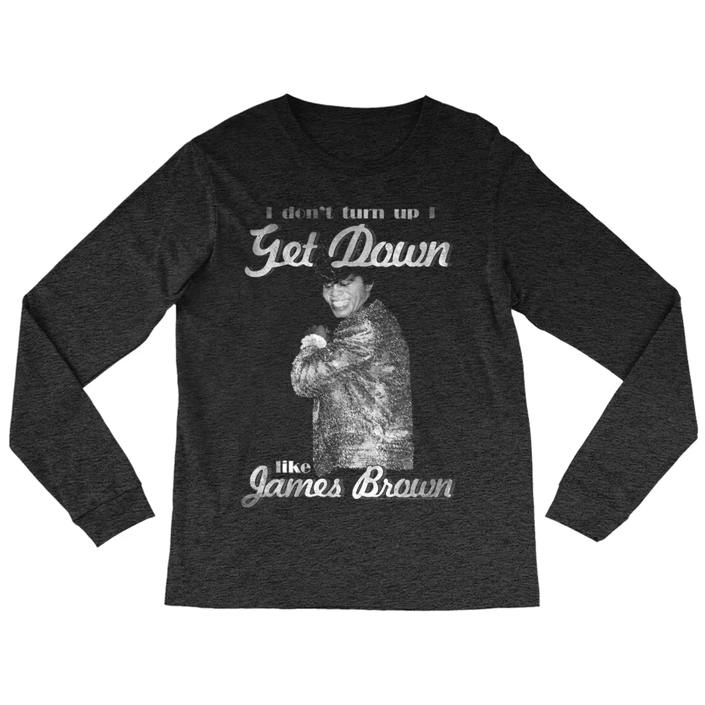 James Brown Long Sleeve Shirt | Retro White I Get Down Like James Brown Shirt