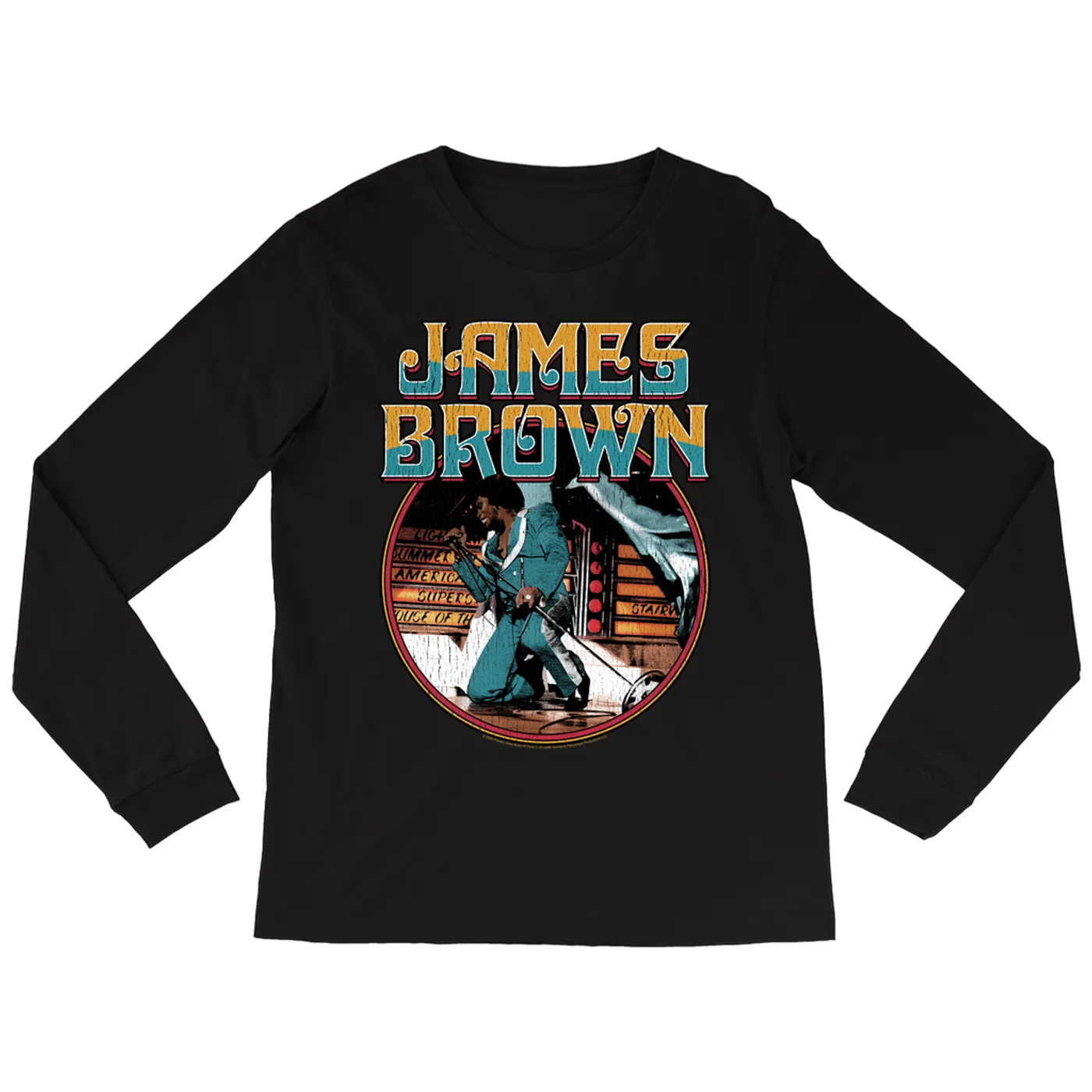 James Brown Long Sleeve Shirt | On Stage Performing Distressed James Brown Shirt