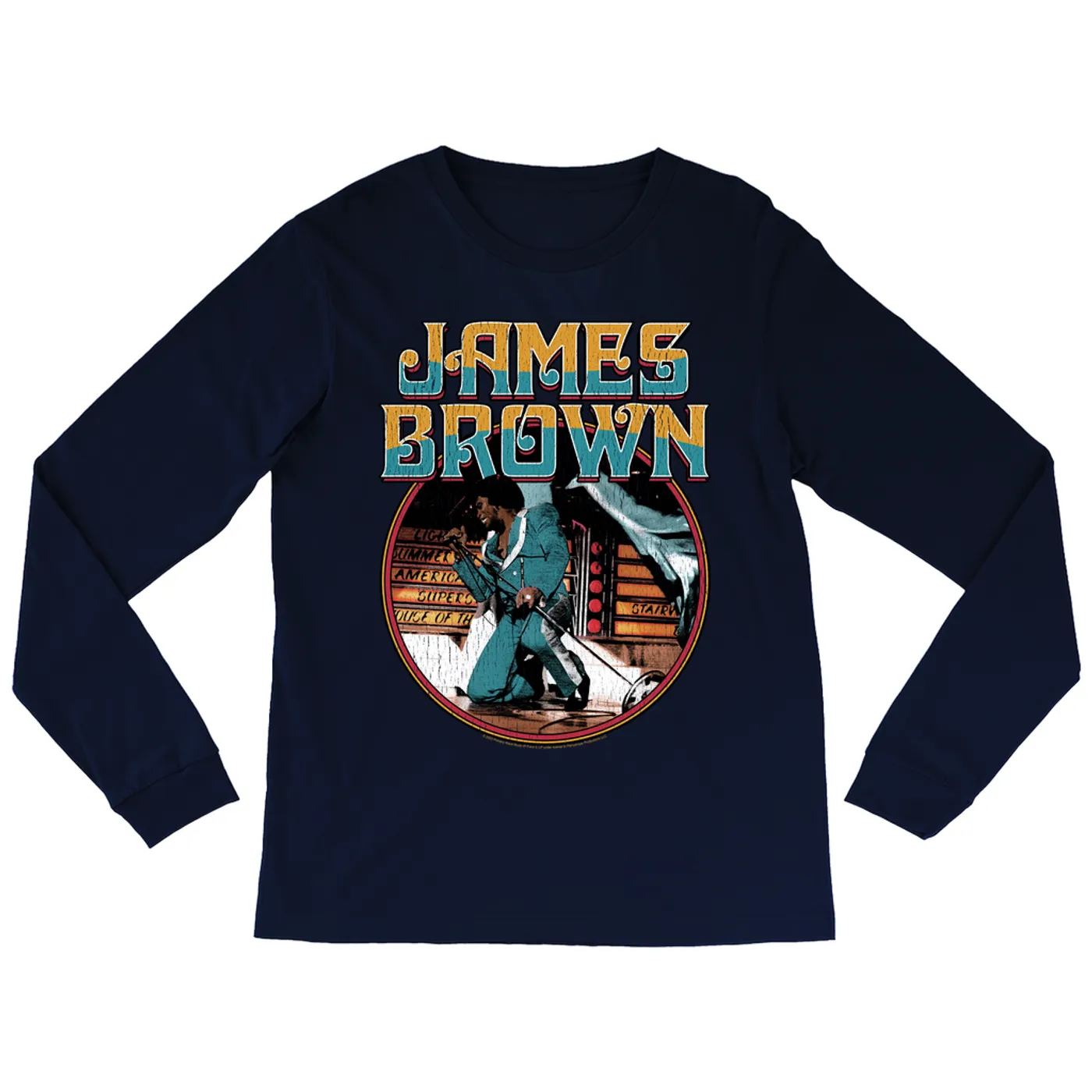 James Brown Long Sleeve Shirt | On Stage Performing Distressed James Brown Shirt