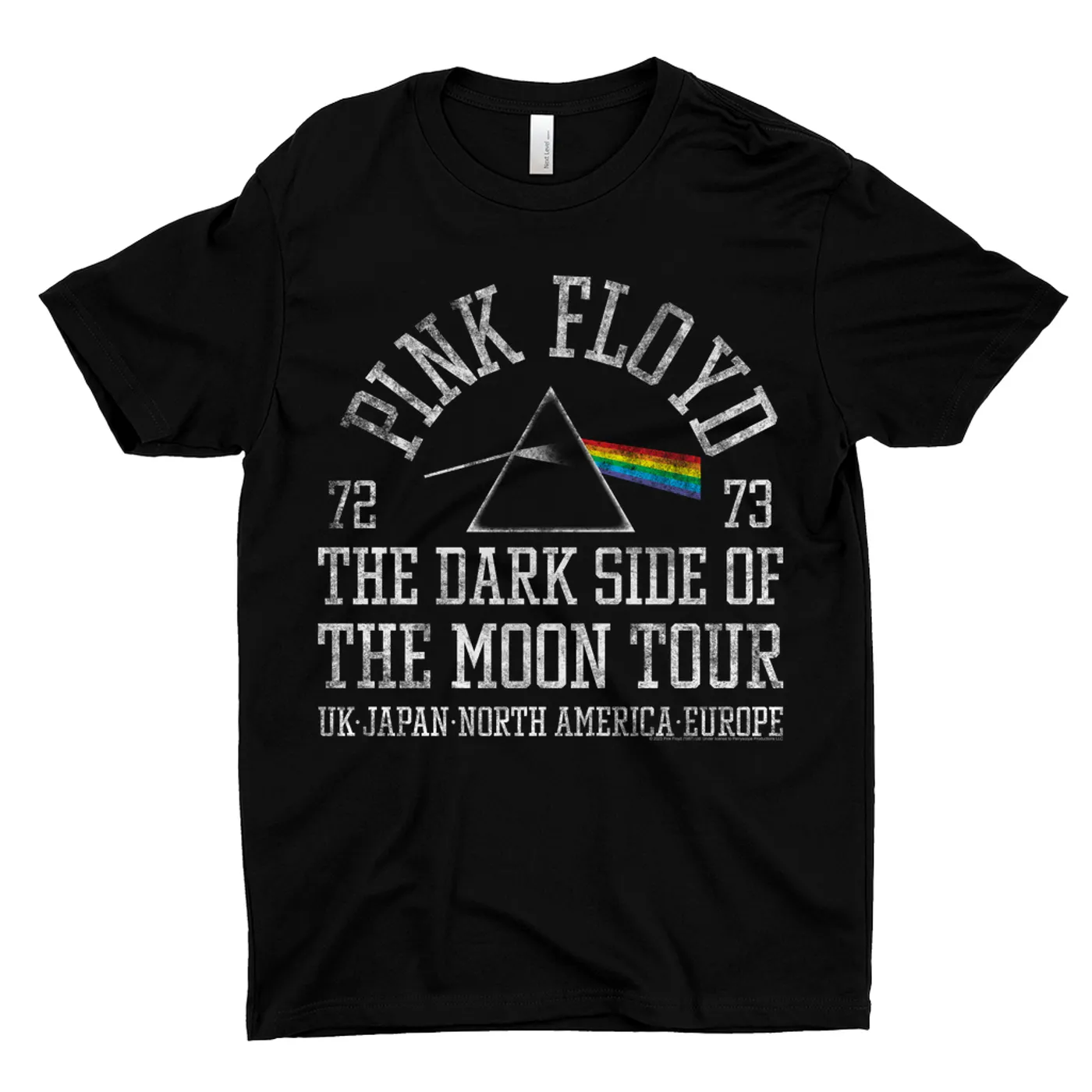 Pink Floyd T-Shirt | Dark Side Of The Moon World Tour 72-73 Distressed Pink Floyd Shirt