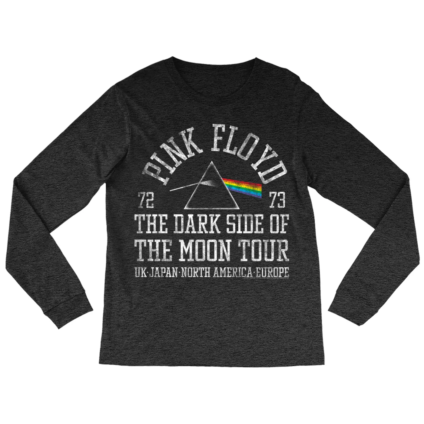 Pink Floyd Long Sleeve Shirt | Dark Side Of The Moon World Tour 72-73 Distressed Pink Floyd Shirt