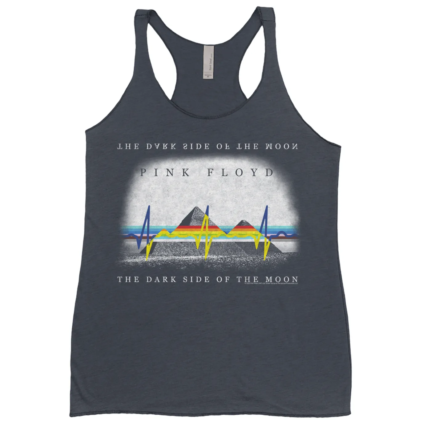 Pink Floyd Ladies' Tank Top | Dark Side Of The Moon Pyramid Reflection Distressed Pink Floyd Shirt
