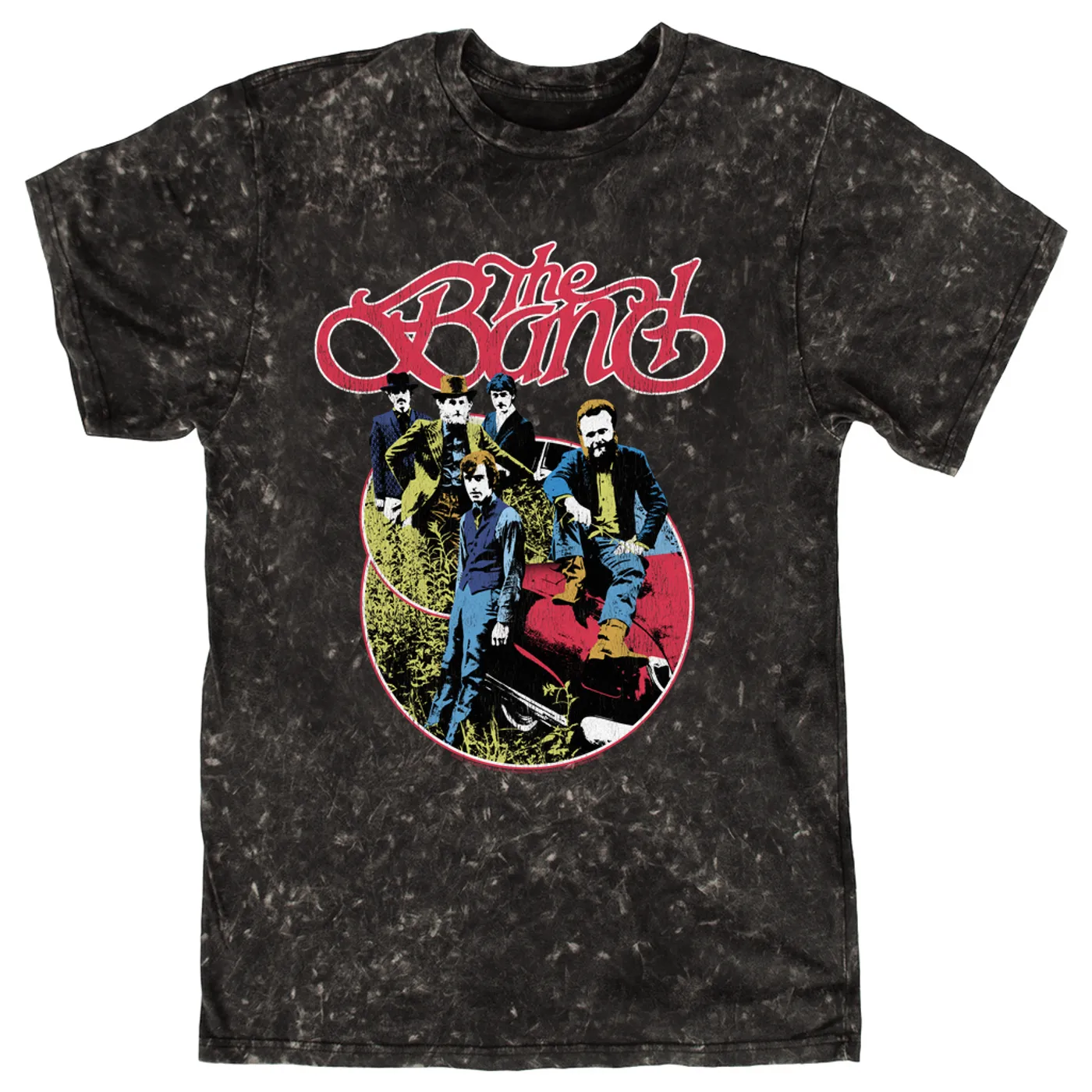 The Band T-shirt | Group Photo Car Design Distressed The Band Mineral Wash Shirt