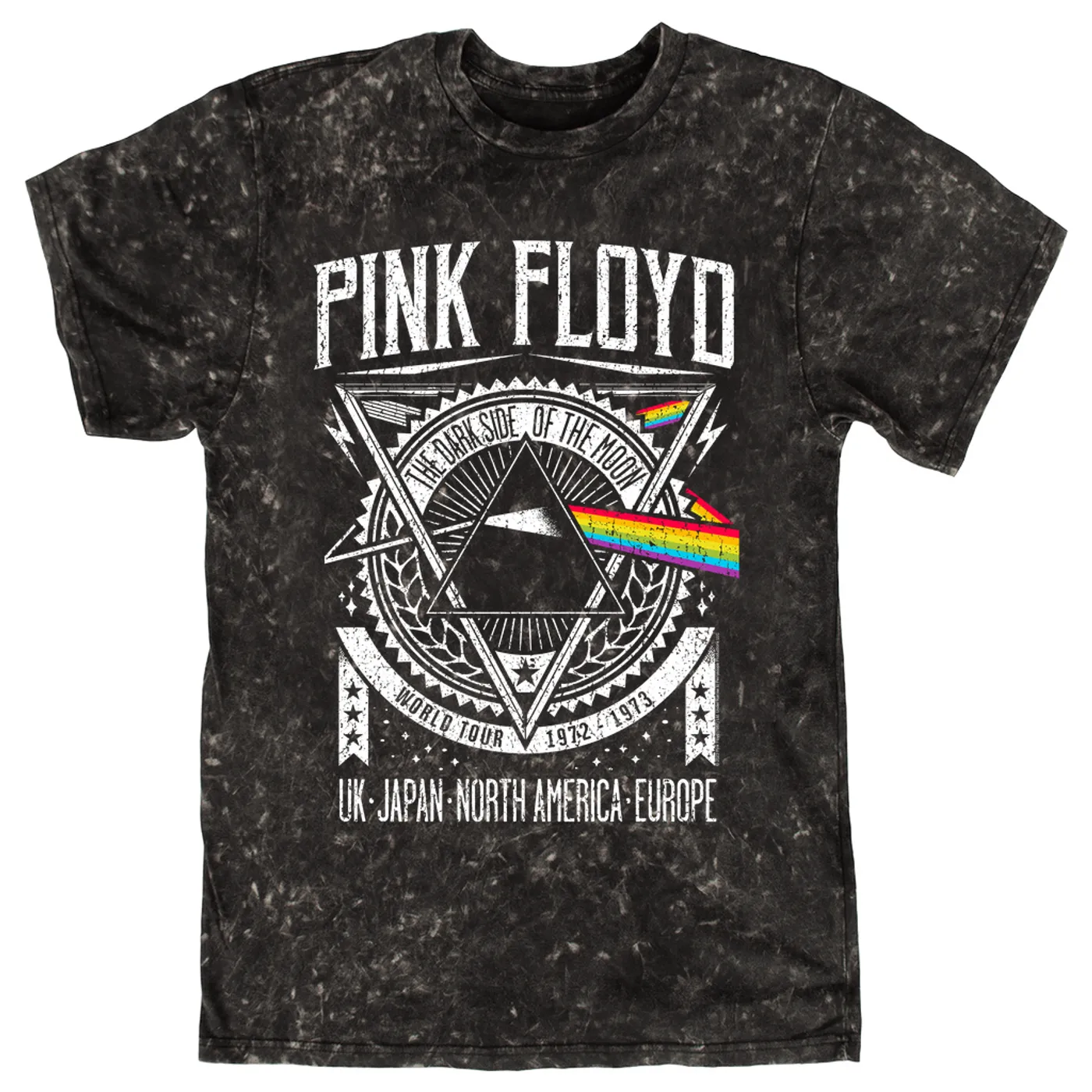 Pink Floyd T-shirt | Dark Side Of The Moon World Tour 1972-1973 Pink Floyd Mineral Wash Shirt