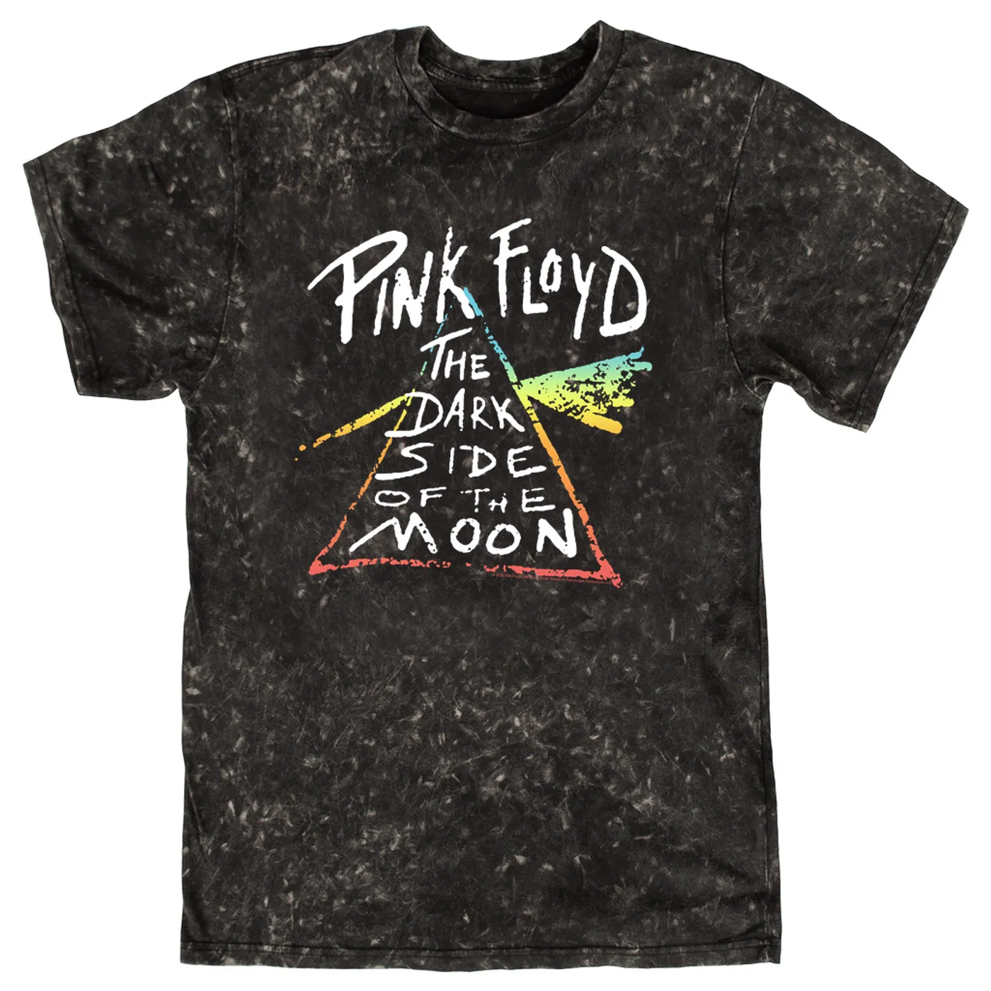 AC/DC Pink Floyd T-shirt | Color Sketch Dark Side Of The Moon Ombre Pink Floyd Mineral Wash Shirt