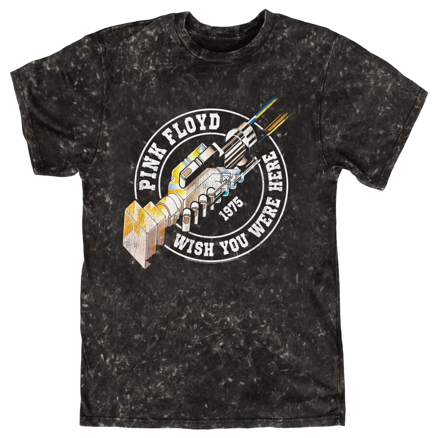 Pink Floyd T-shirt | Wish You Were Here Sticker Design (Merchbar Exclusive) Pink Floyd Mineral Wash Shirt