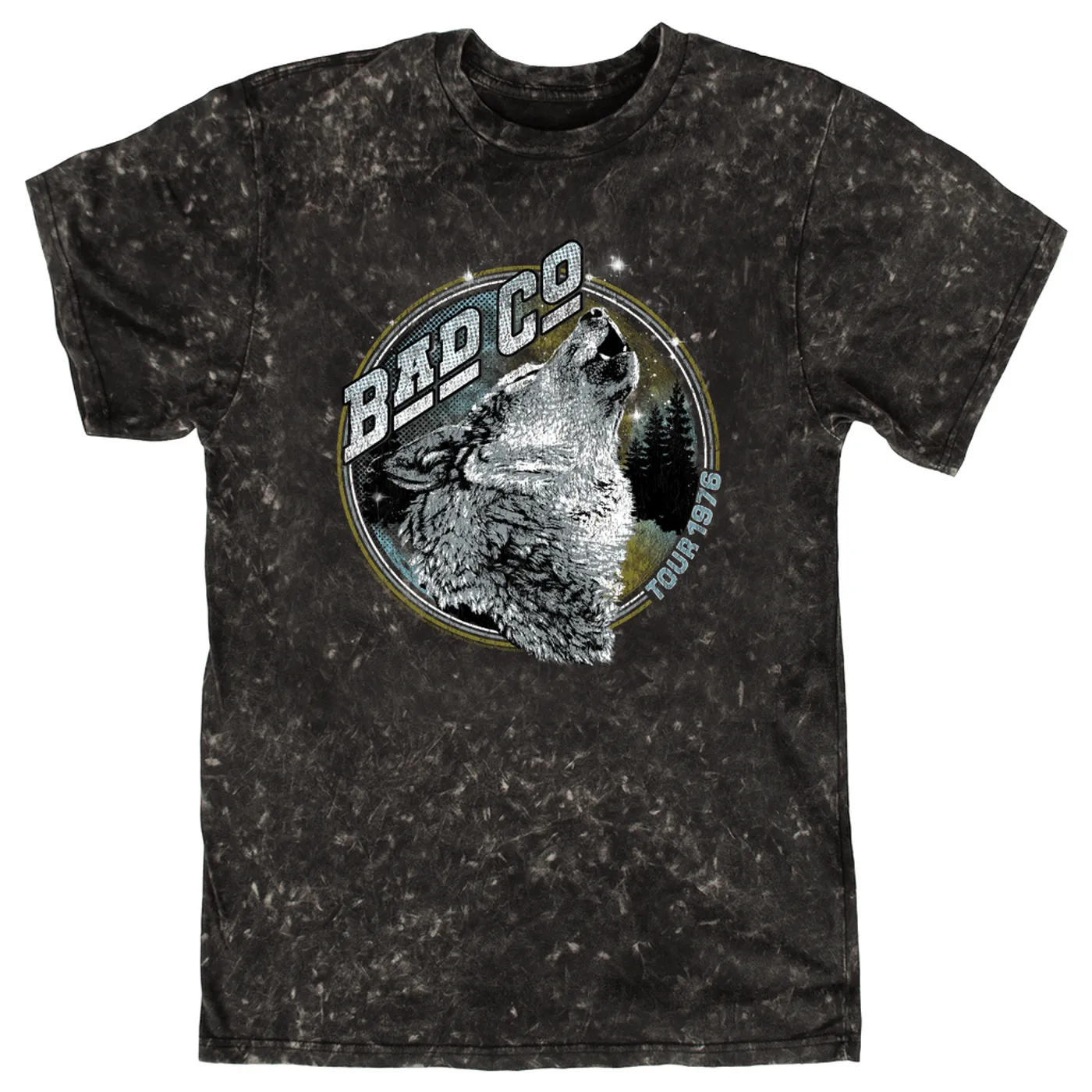 Bad Company T-shirt | Wolf Pack Tour 1976 Distressed Bad Company Mineral Wash Shirt