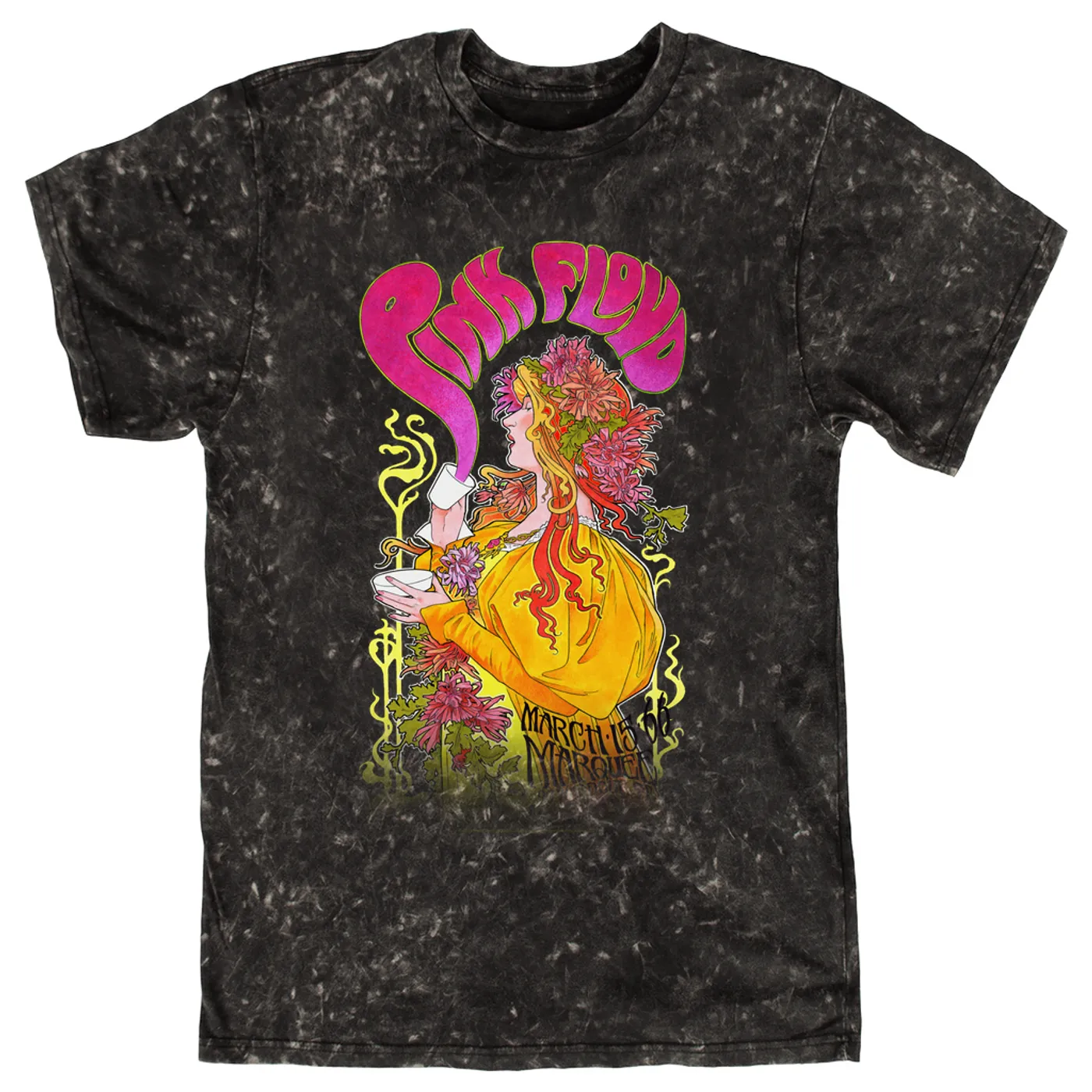 Pink Floyd T-shirt | Marquee London 1966 Promotion Image (Merchbar Exclusive) Pink Floyd Mineral Wash Shirt