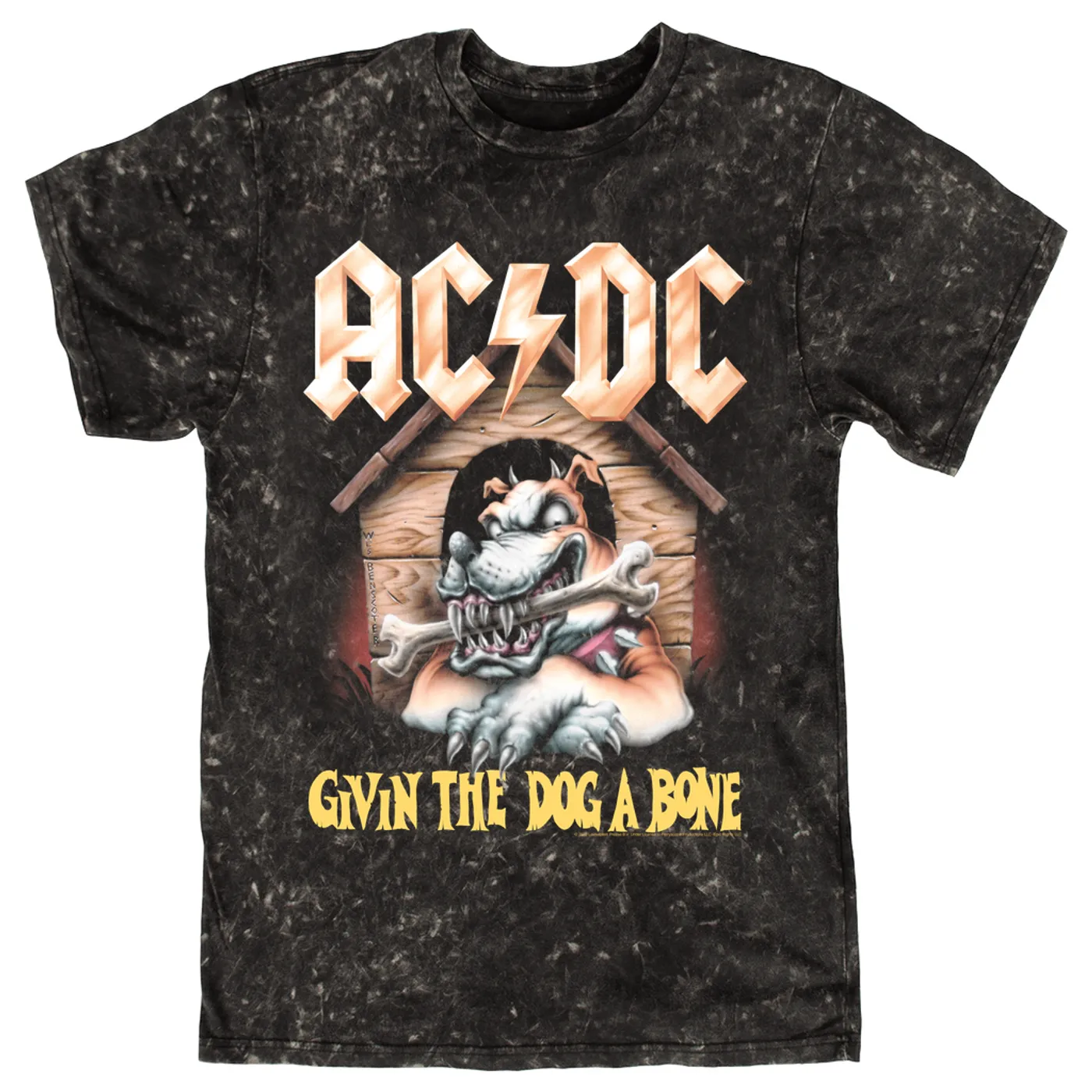 AC/DC T-shirt | Givin The Dog A Bone Design ACDC Mineral Wash Shirt