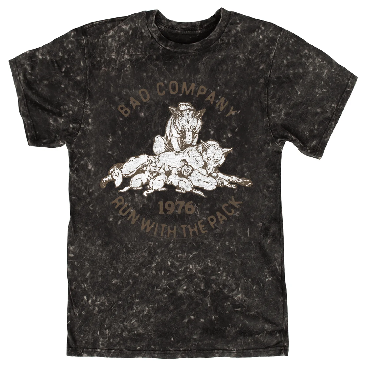 Bad Company T-shirt | 1976 Run With The Pack Distressed Bad Company Mineral Wash Shirt
