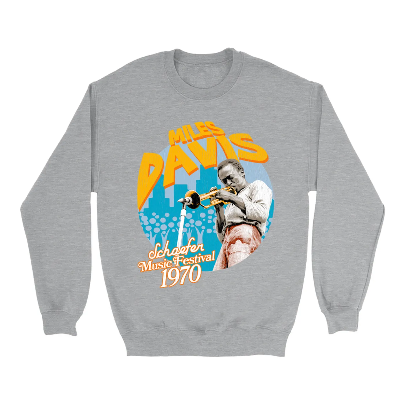 Miles Davis Sweatshirt | Schaefer Music Fest 1970 Distressed (Merchbar Exclusive) Miles Davis Sweatshirt