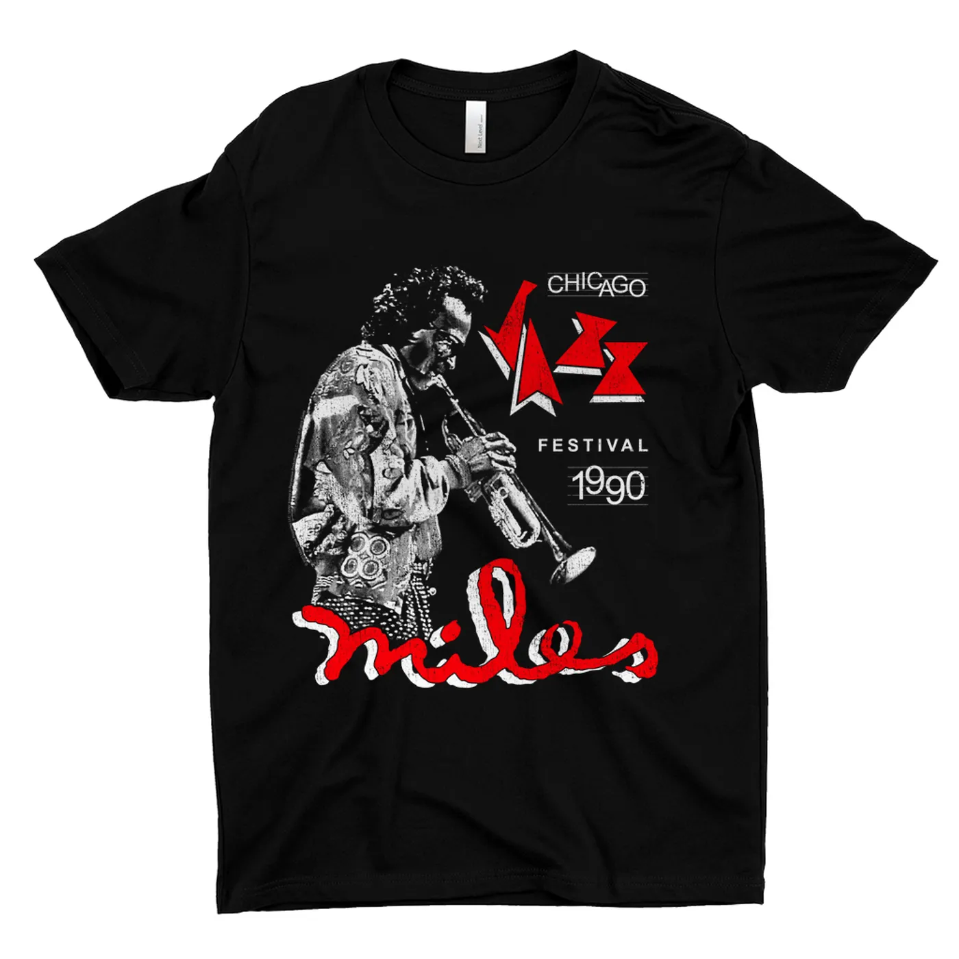 Miles Davis T-Shirt | Chicago Jazz Festival 1990 Distressed (Merchbar Exclusive) Miles Davis Shirt