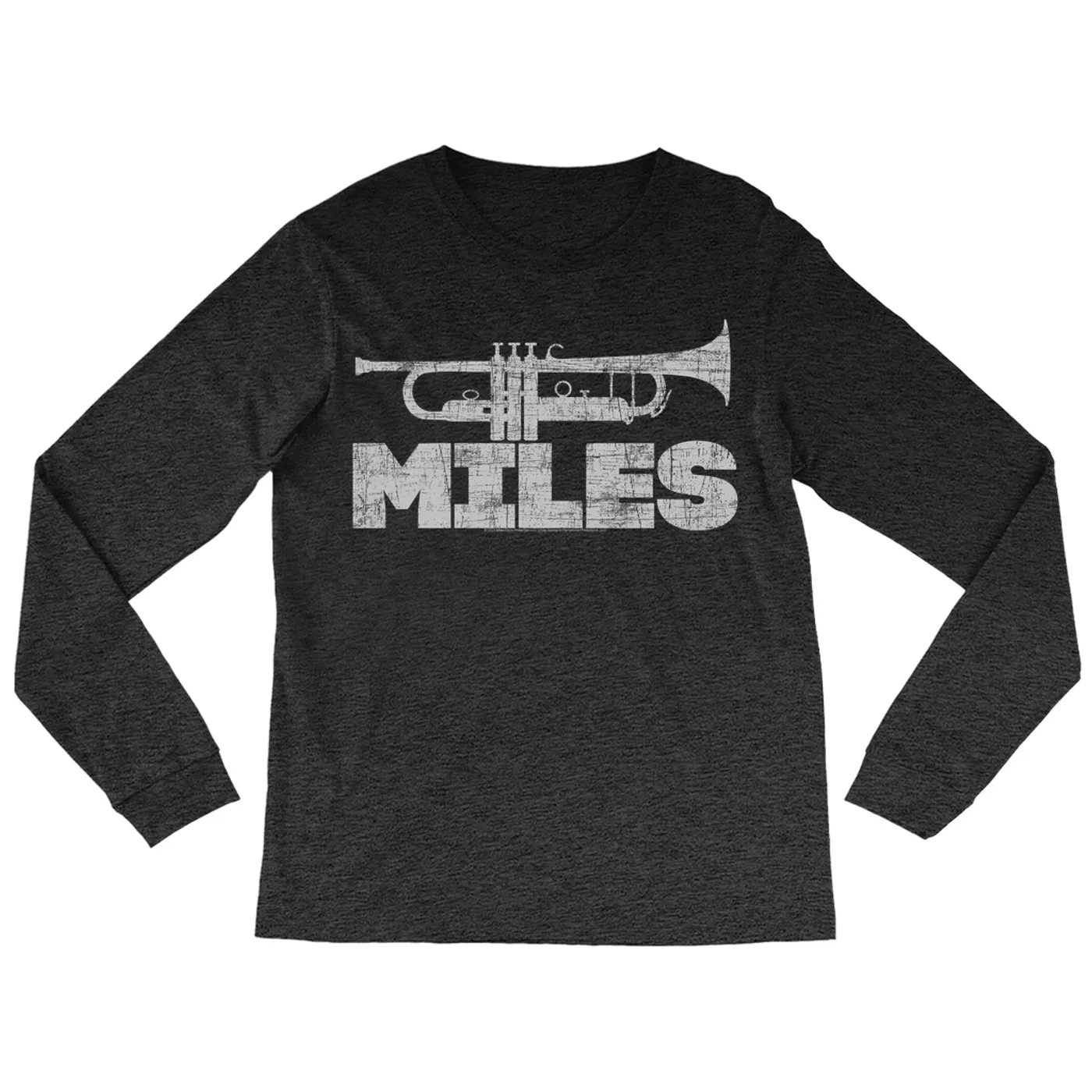 Miles Davis Long Sleeve Shirt | Trumpet Logo Distressed Miles Davis Shirt
