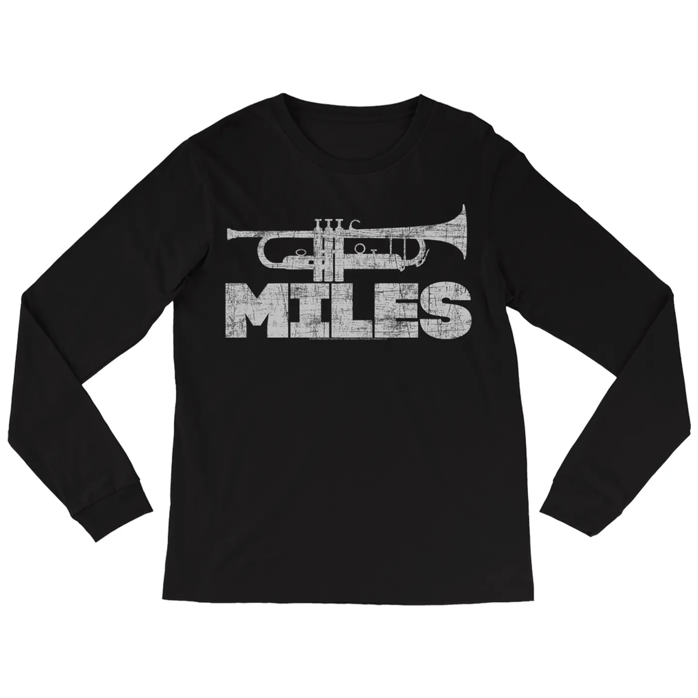 Miles Davis Long Sleeve Shirt | Trumpet Logo Distressed Miles Davis Shirt