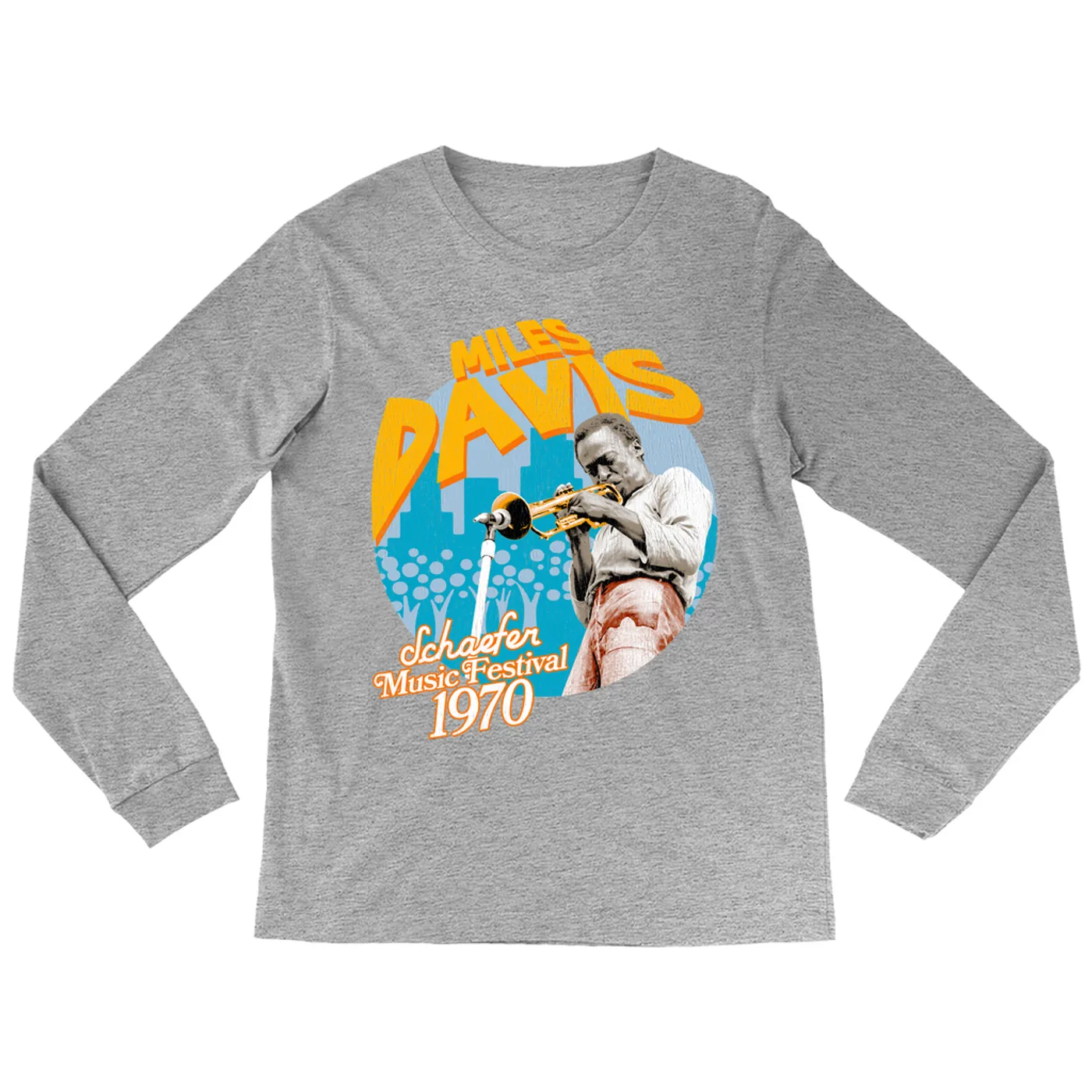 Miles Davis Long Sleeve Shirt | Schaefer Music Fest 1970 Distressed (Merchbar Exclusive) Miles Davis Shirt