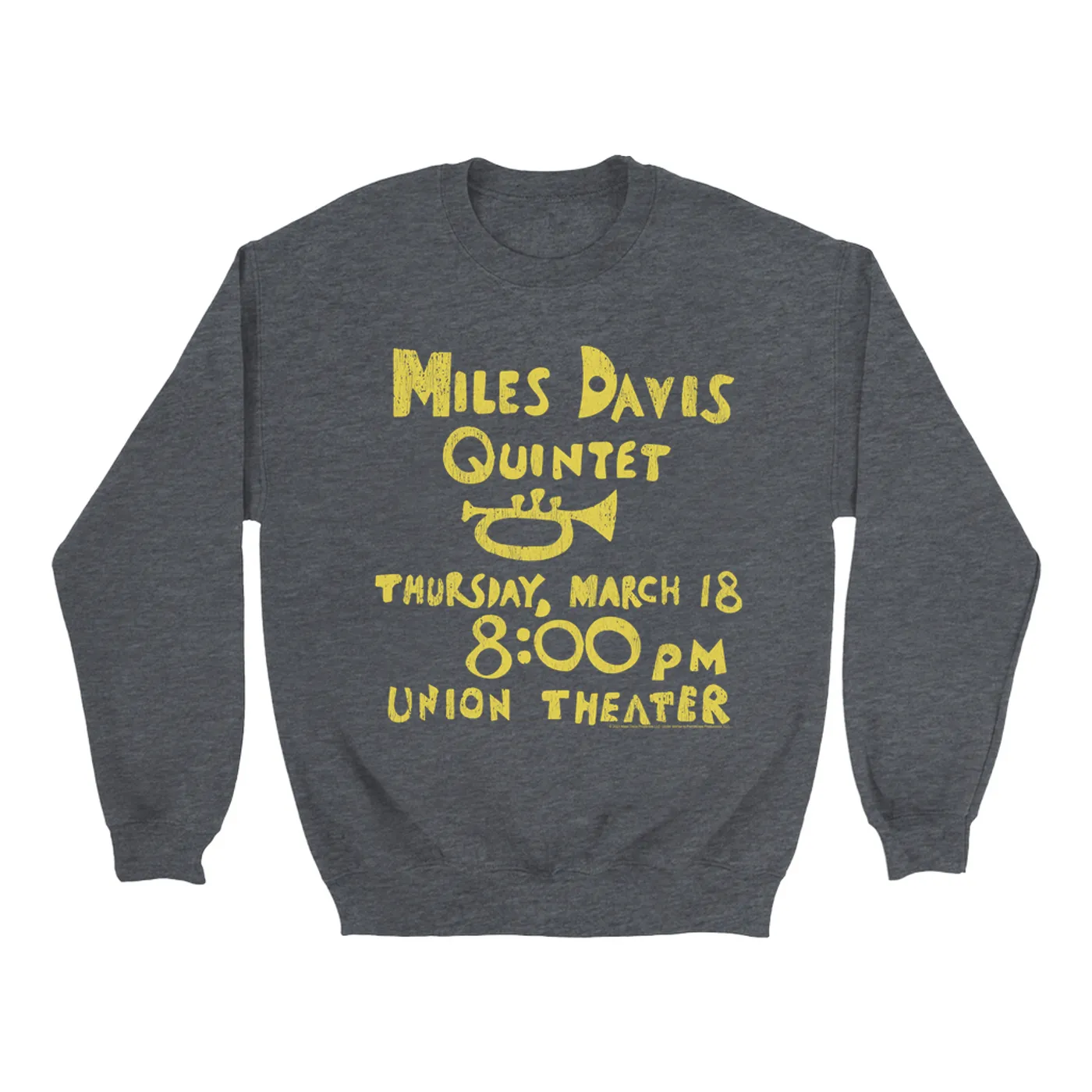 Miles Davis Sweatshirt | Quintet Union Theater Performance Miles Davis Sweatshirt