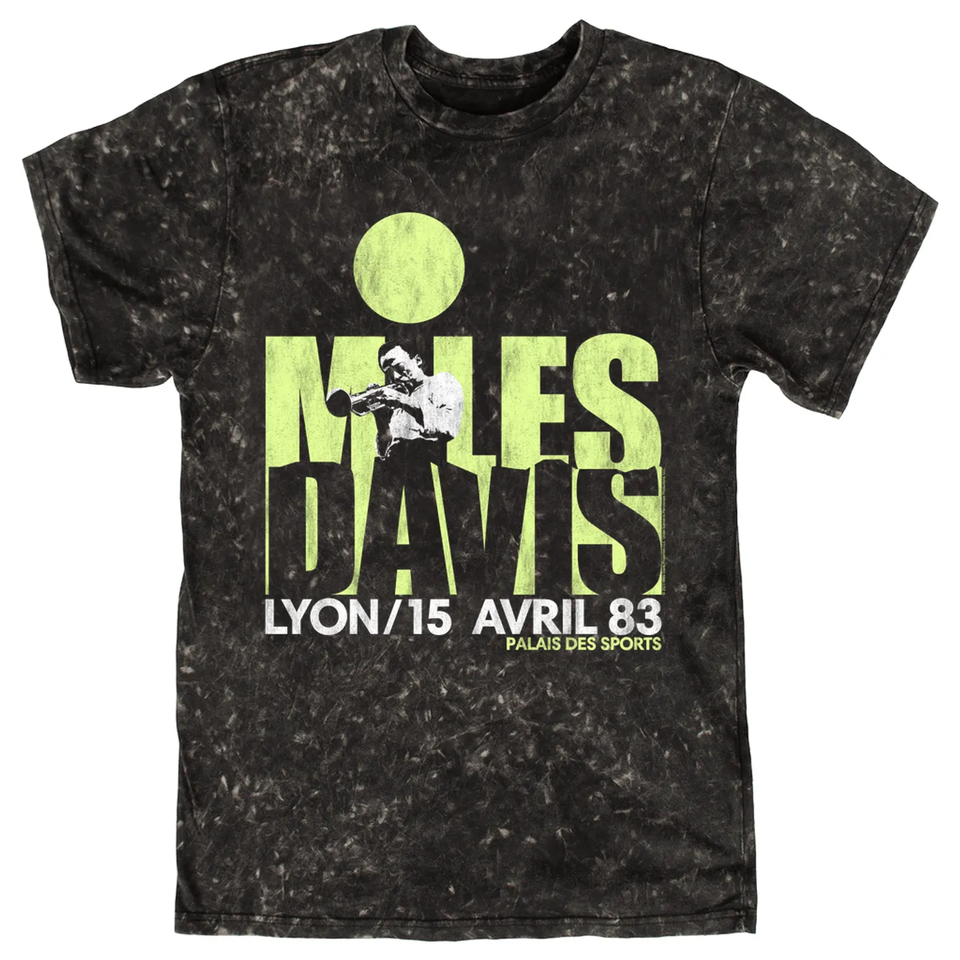 Miles Davis T-shirt | Lyon Live Performance 1983 Miles Davis Mineral Wash Shirt
