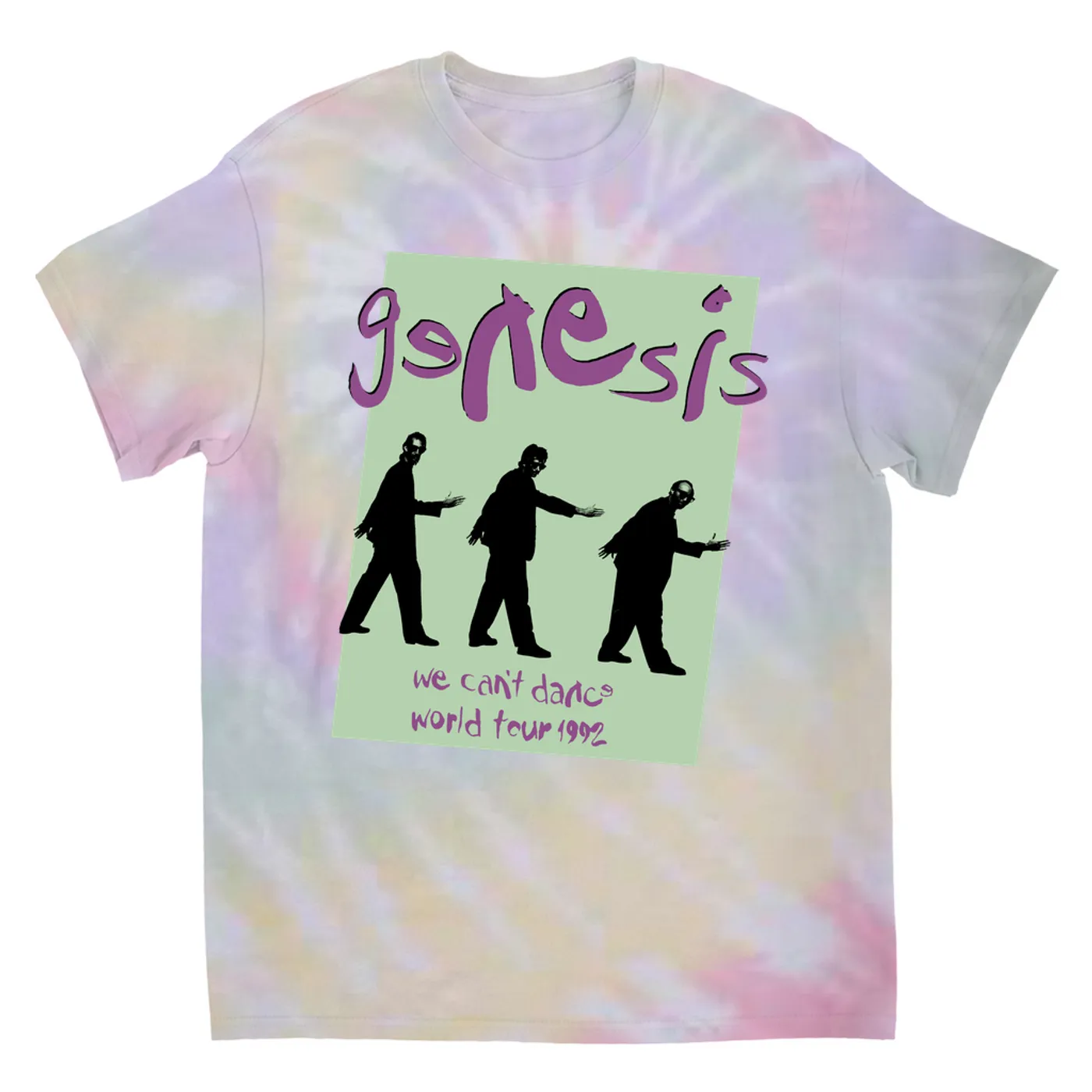 Genesis T-Shirt | 1992 World Tour We Can't Dance Pastel Genesis Tie Dye Shirt