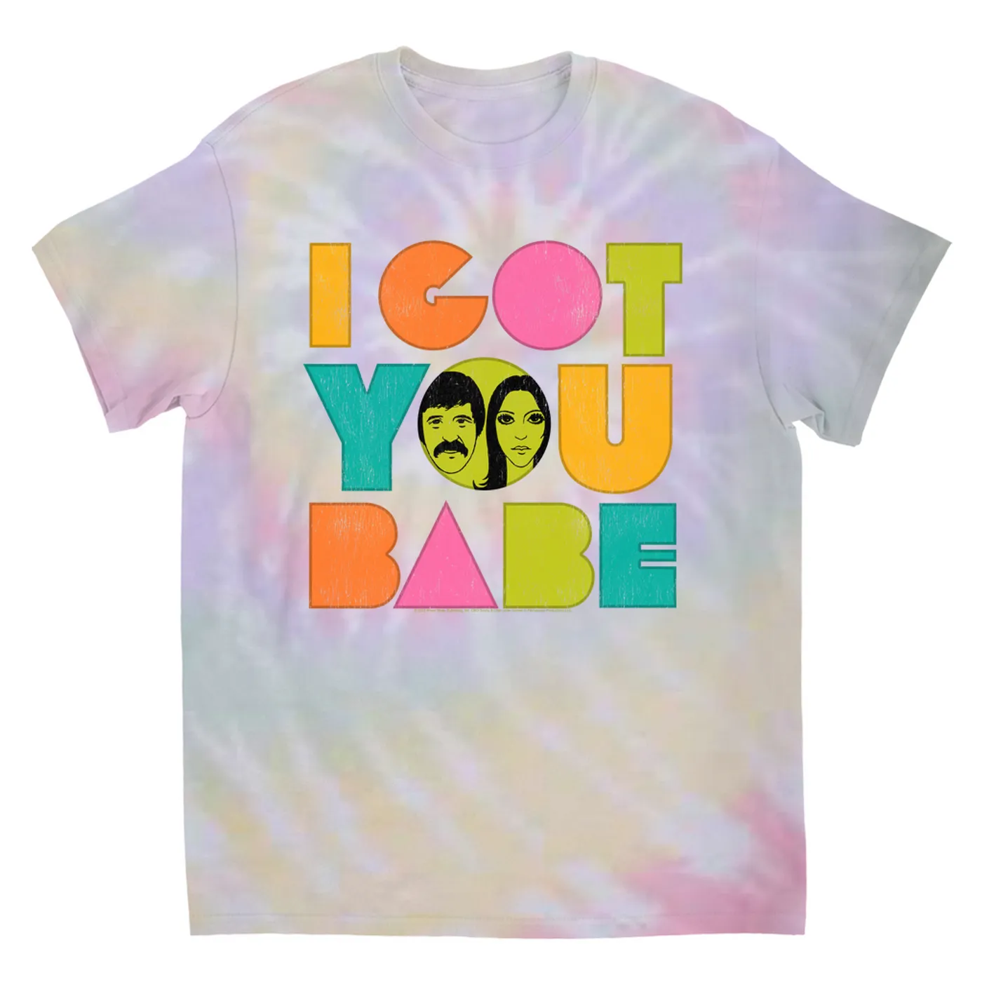 Sonny & Cher T-Shirt | I Got You Babe Pastel Logo Distressed (Merchbar Exclusive) Tie Dye Shirt