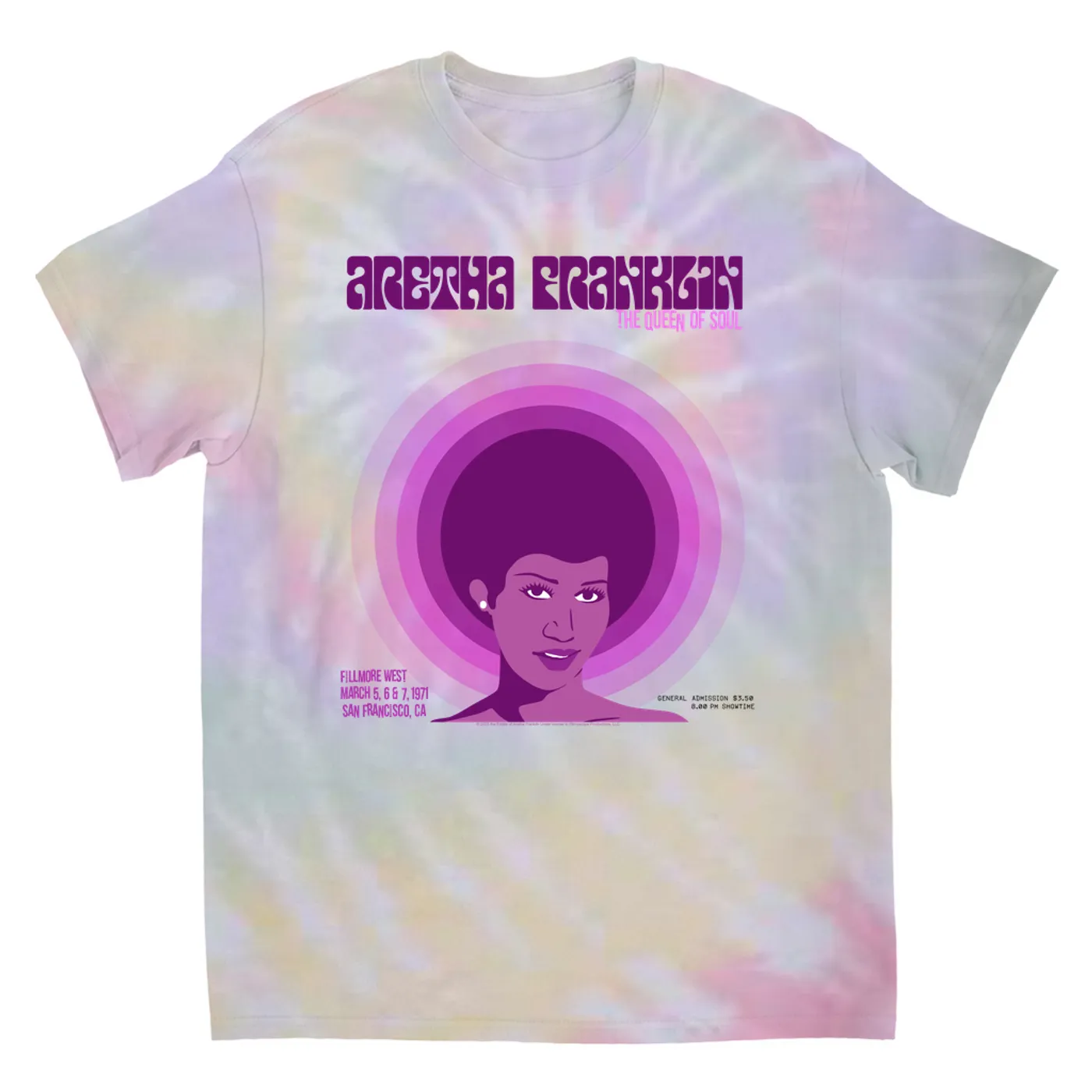 Aretha Franklin T-Shirt | The Queen Of Soul Filmore West Aretha Franklin Tie Dye Shirt