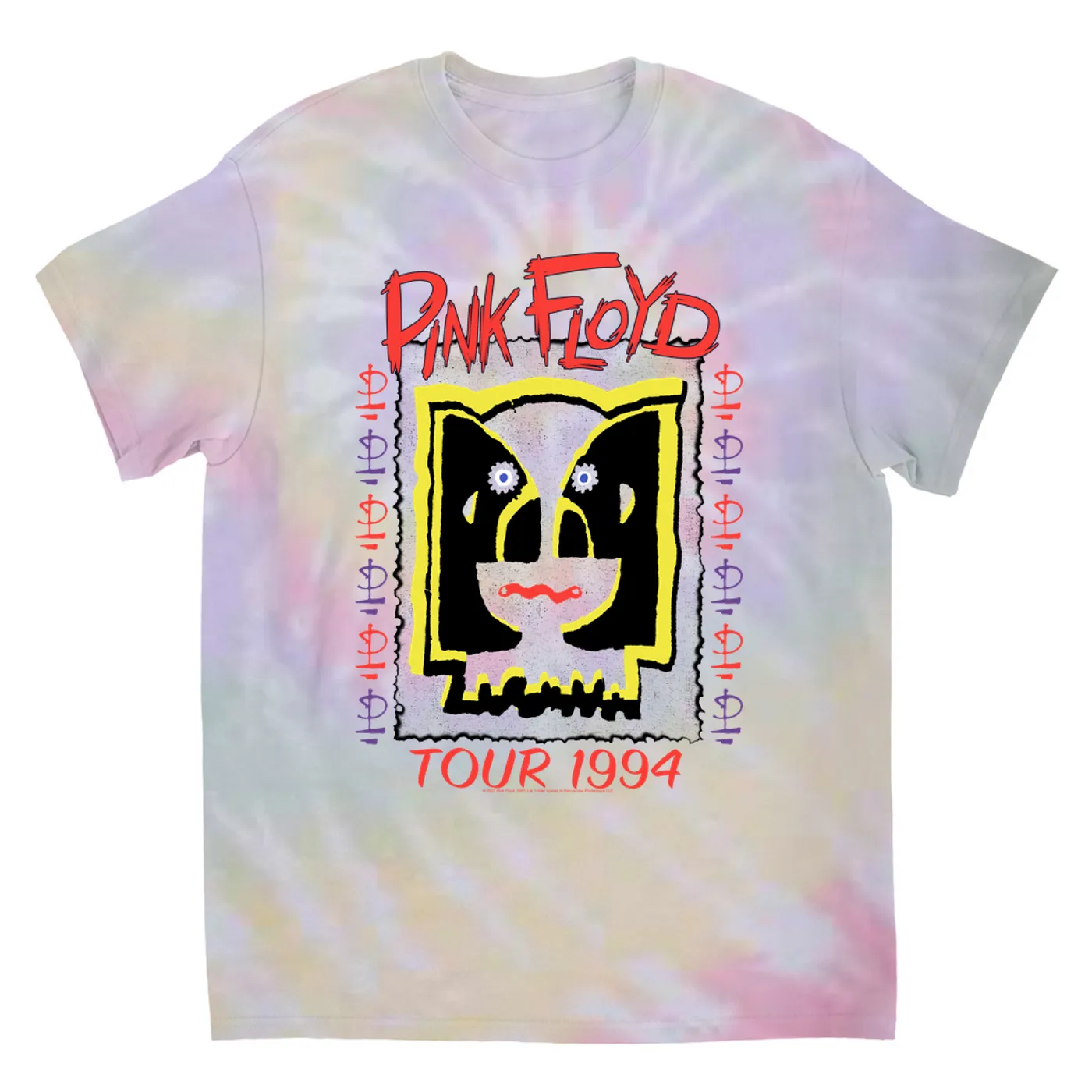 Pink Floyd T-Shirt | 1994 Concert Tour Division Bell Image (Merchbar Exclusive) Pink Floyd Tie Dye Shirt