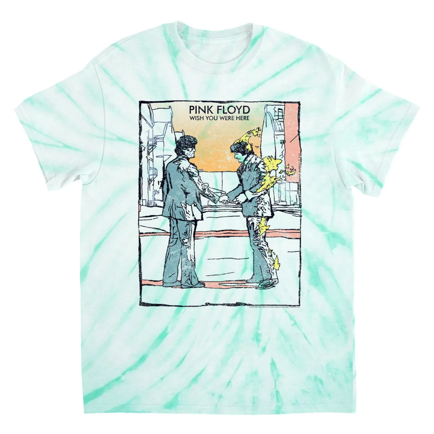 Pink Floyd T-Shirt | Watercolor Wish You Were Here Pink Floyd Tie Dye Shirt