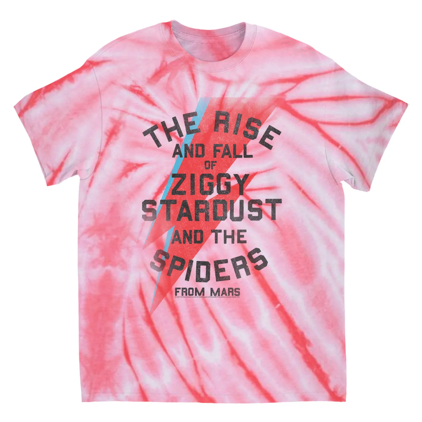 David Bowie T-Shirt | The Rise And Fall Of Ziggy Stardust And The Spiders From Mars Lightning Bolt Distressed (Merchbar Exclusive) David Bowie Tie Dye Shirt