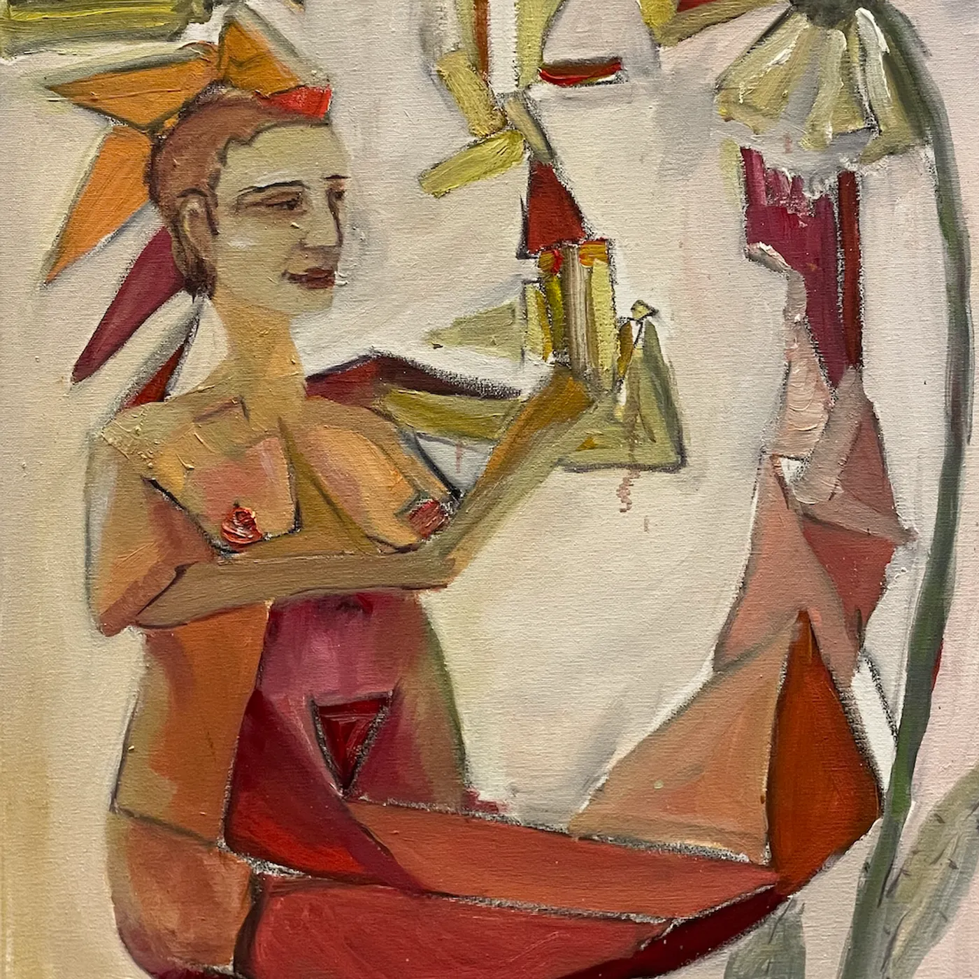 Anders Osborne Cube Lady - Oil on Canvas