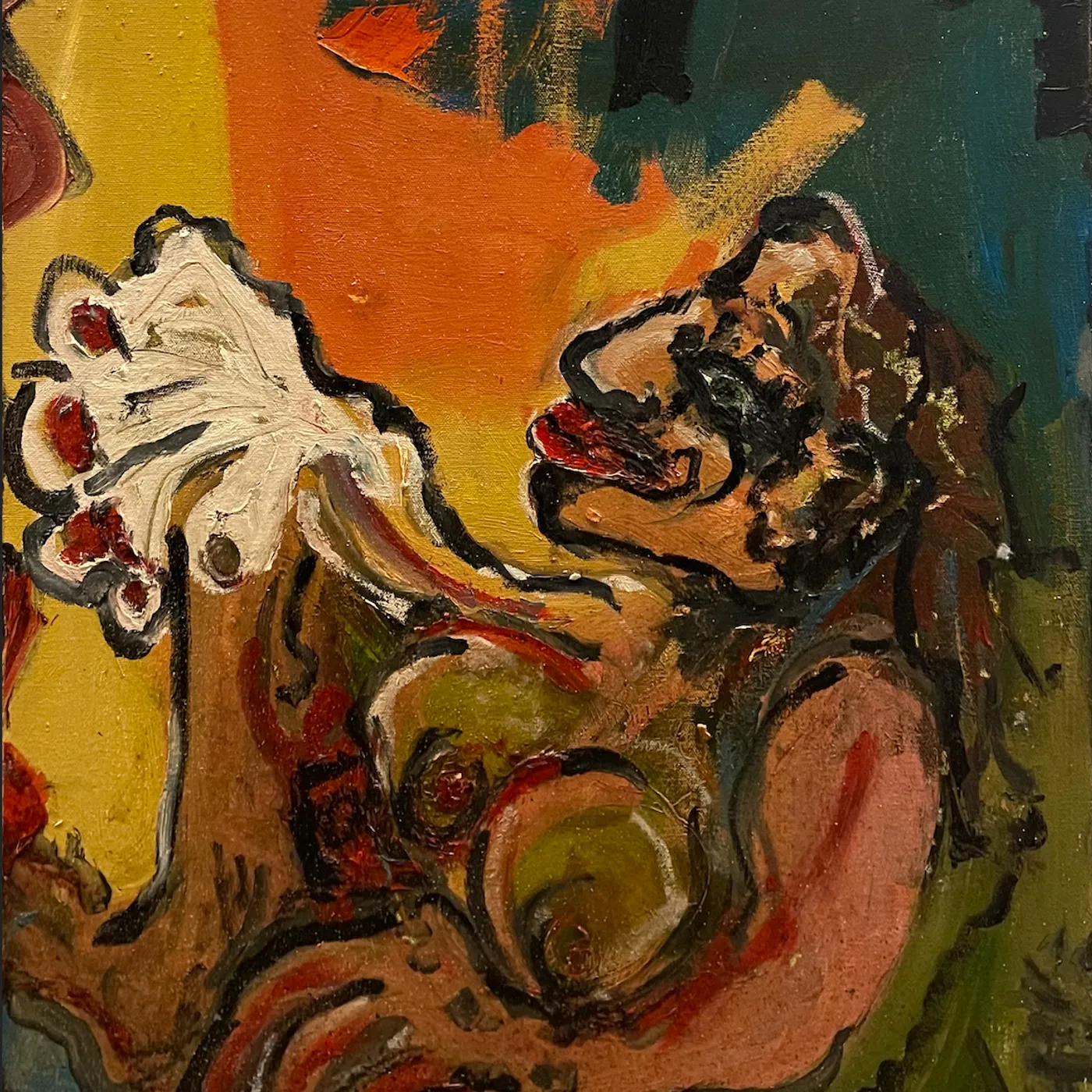 Anders Osborne Red Nail Polish Lady - Oil on Canvas
