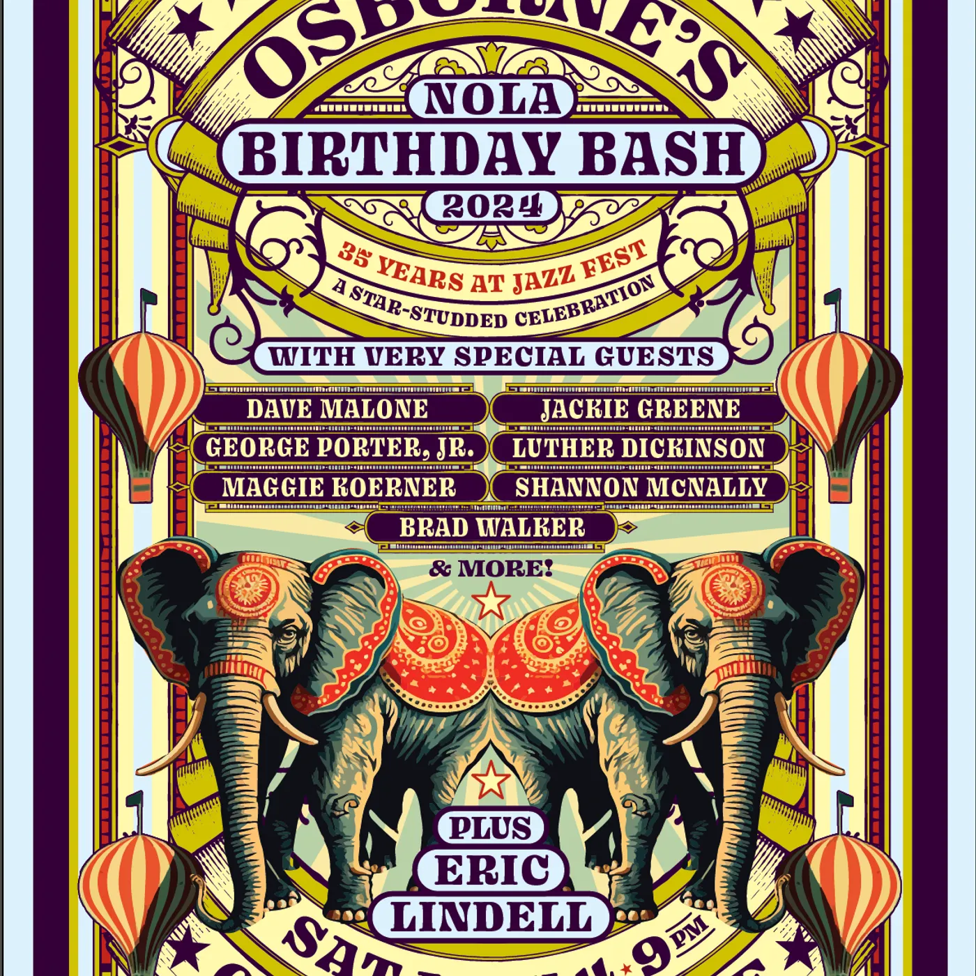 Anders Osborne's Nola Birthday Bash 2025 Poster