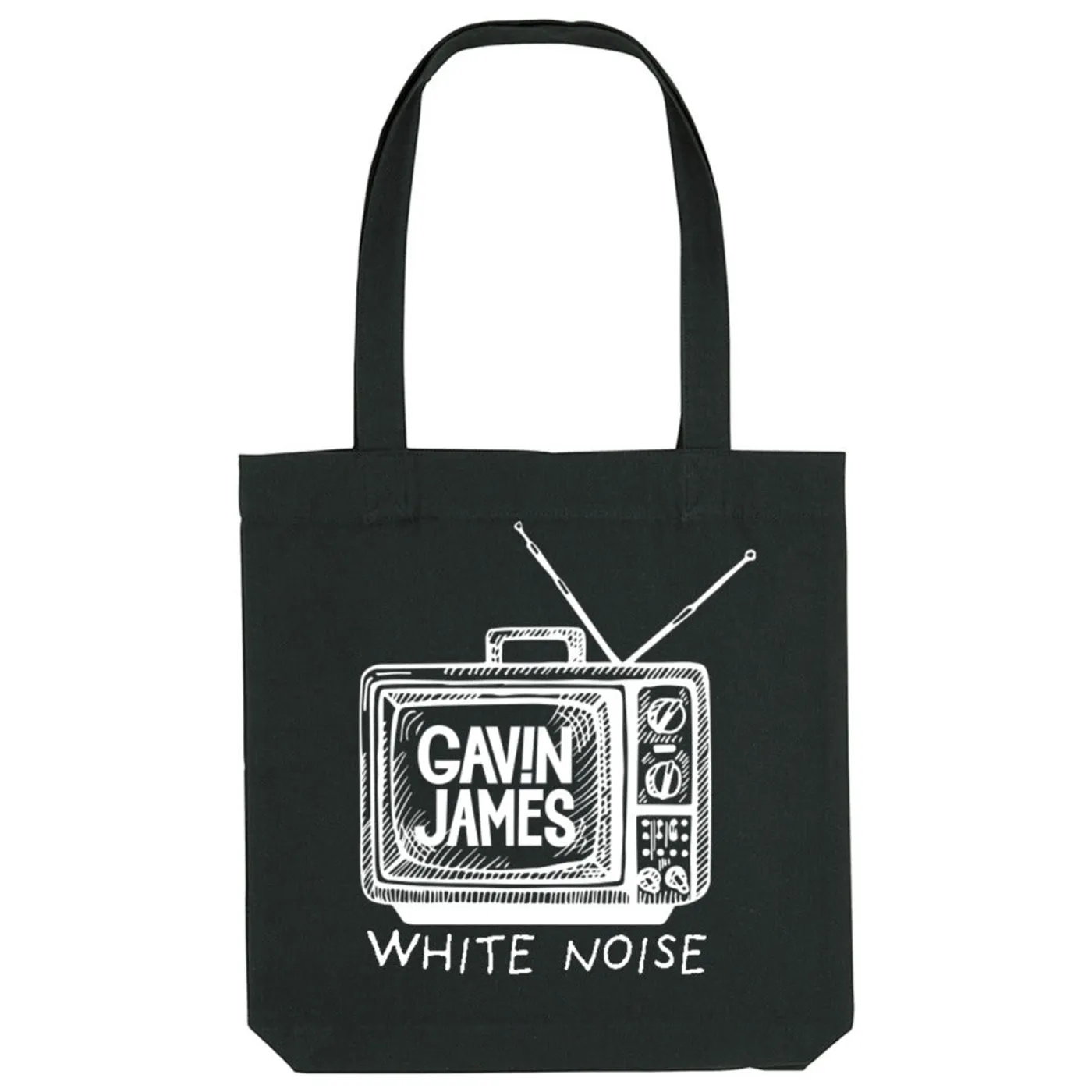 Gavin James 'White Noise' Black Tote Bag