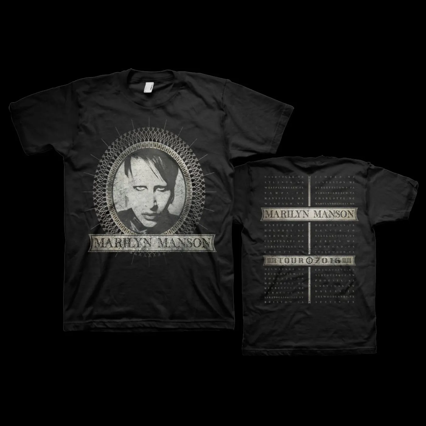 Marilyn Manson Dollar Bill Dateback 2016 Tee