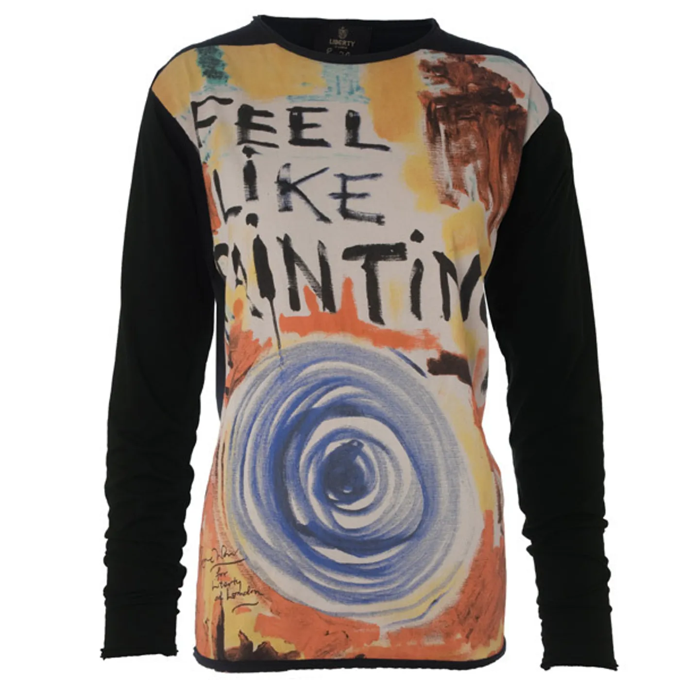 Red Feel Like Painting Long Sleeve Crew Shirt, Ronnie Wood for Liberty of London