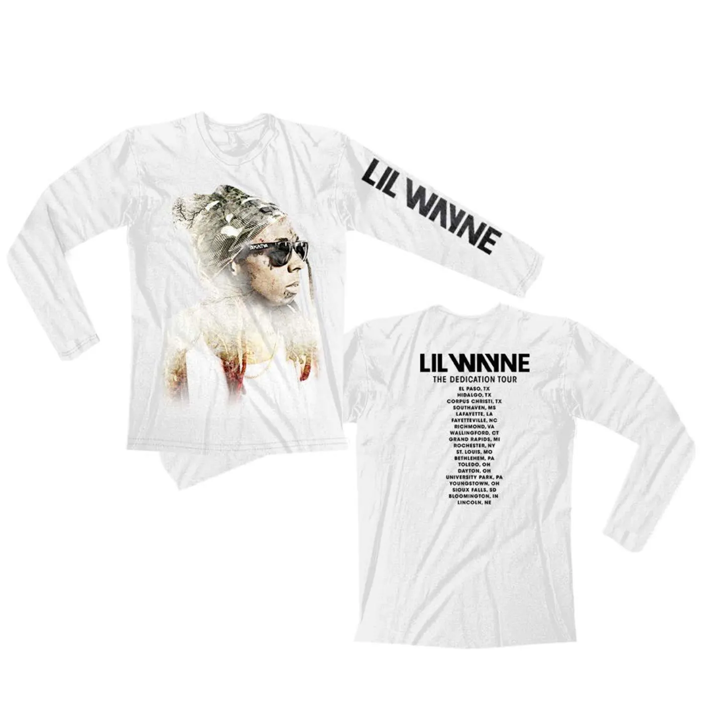 Lil Wayne Faded Weezy White Tour Longsleeve
