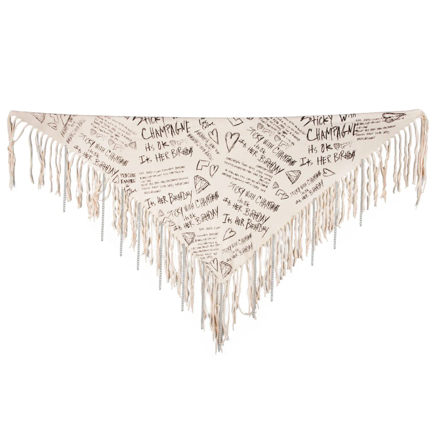 Semi Precious Weapons Lyrics Fringe Scarf with Chains