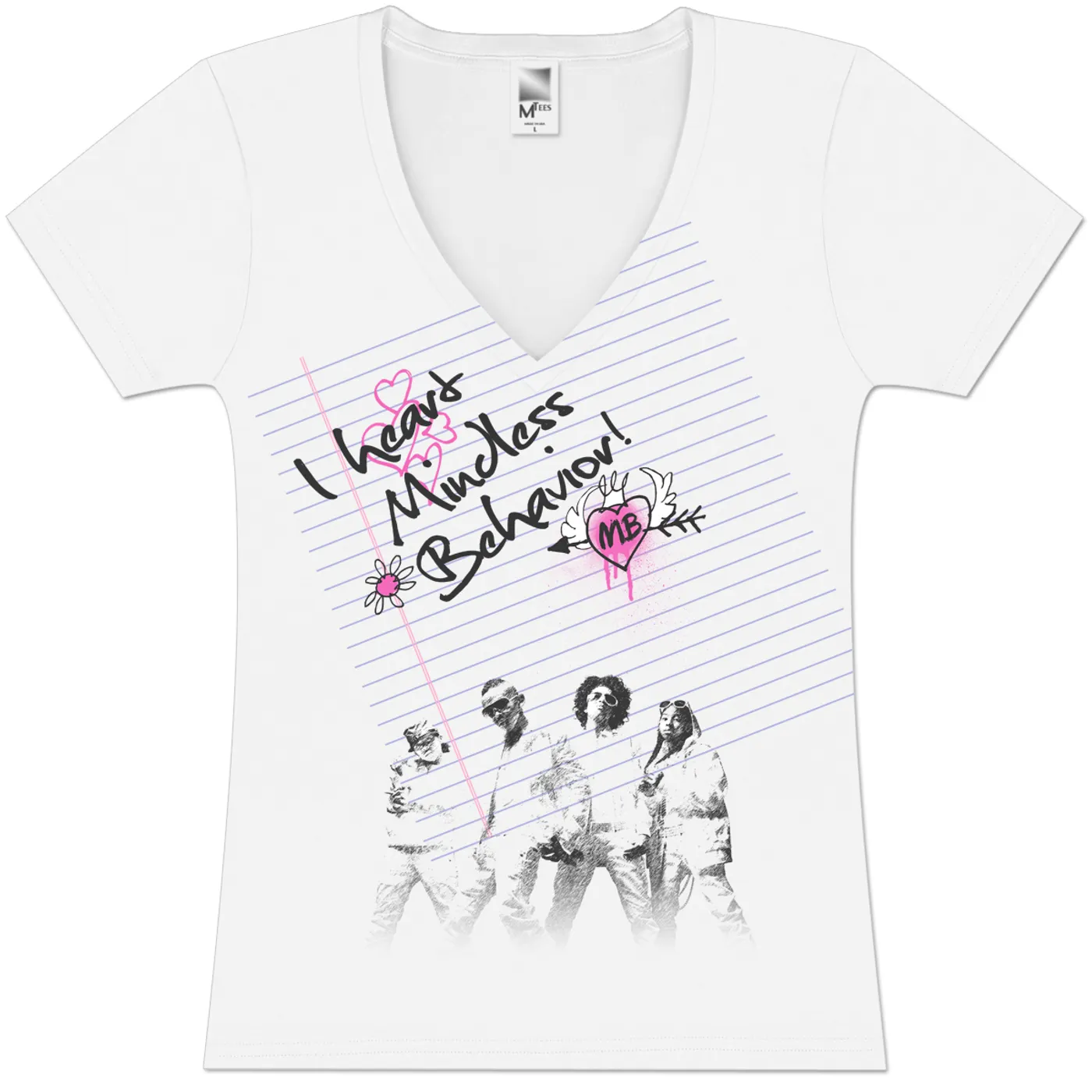 Mindless Behavior Memo Pad Message Girlie T-Shirt