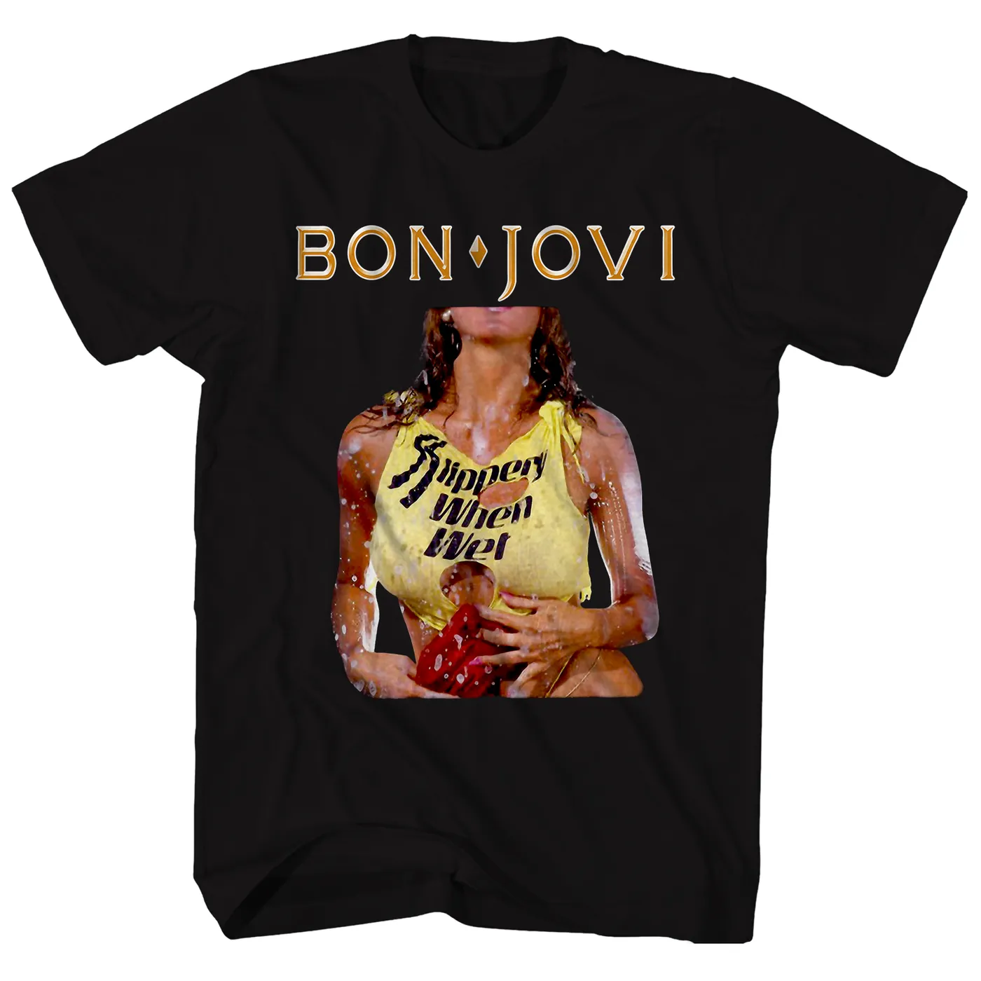 Bon Jovi T-Shirt | Slippery When Wet Black Bon Jovi Shirt