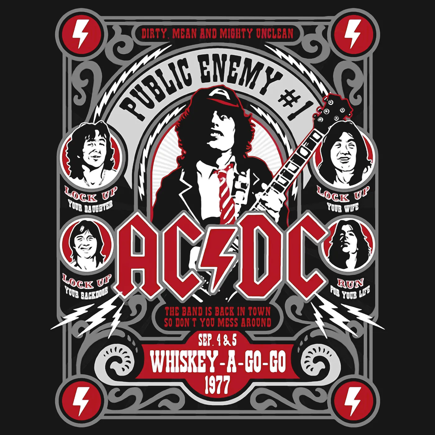 AC/DC T-Shirt | Public Enemy #1 AC/DC T-Shirt (Reissue) AC/DC Shirt
