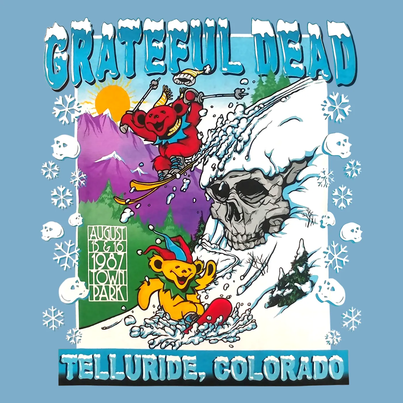 Grateful Dead T-Shirt | Telluride Avalanche Bears Tie Dye Grateful Dead Shirt (Reissue)