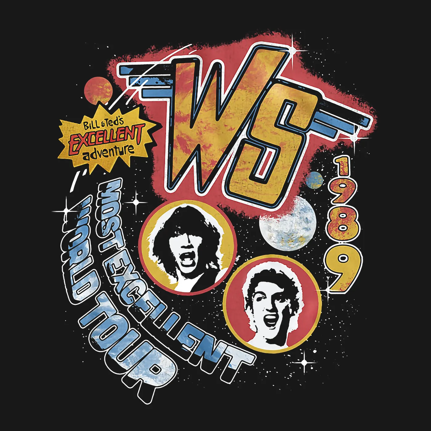 Bill and Ted T-Shirt | 1989 Most Excellent World Tour Bill and Ted Shirt