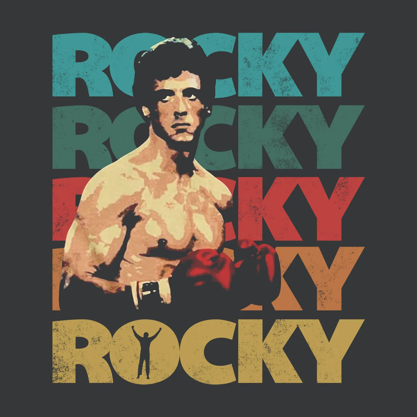 Rocky T-Shirt | Retro Repeating Logo Rocky Shirt