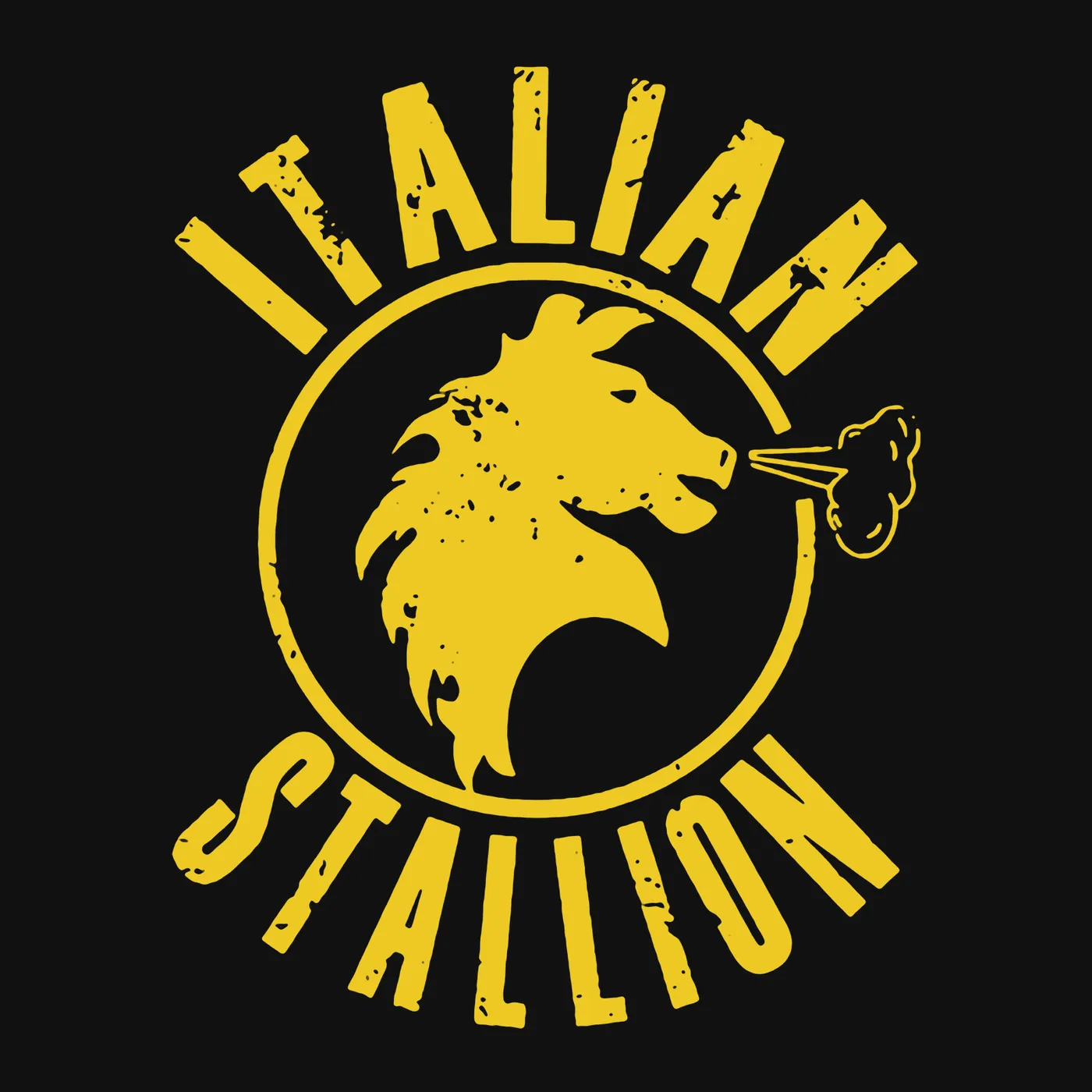 Rocky T-Shirt | Italian Stallion Logo In Yellow Rocky Shirt