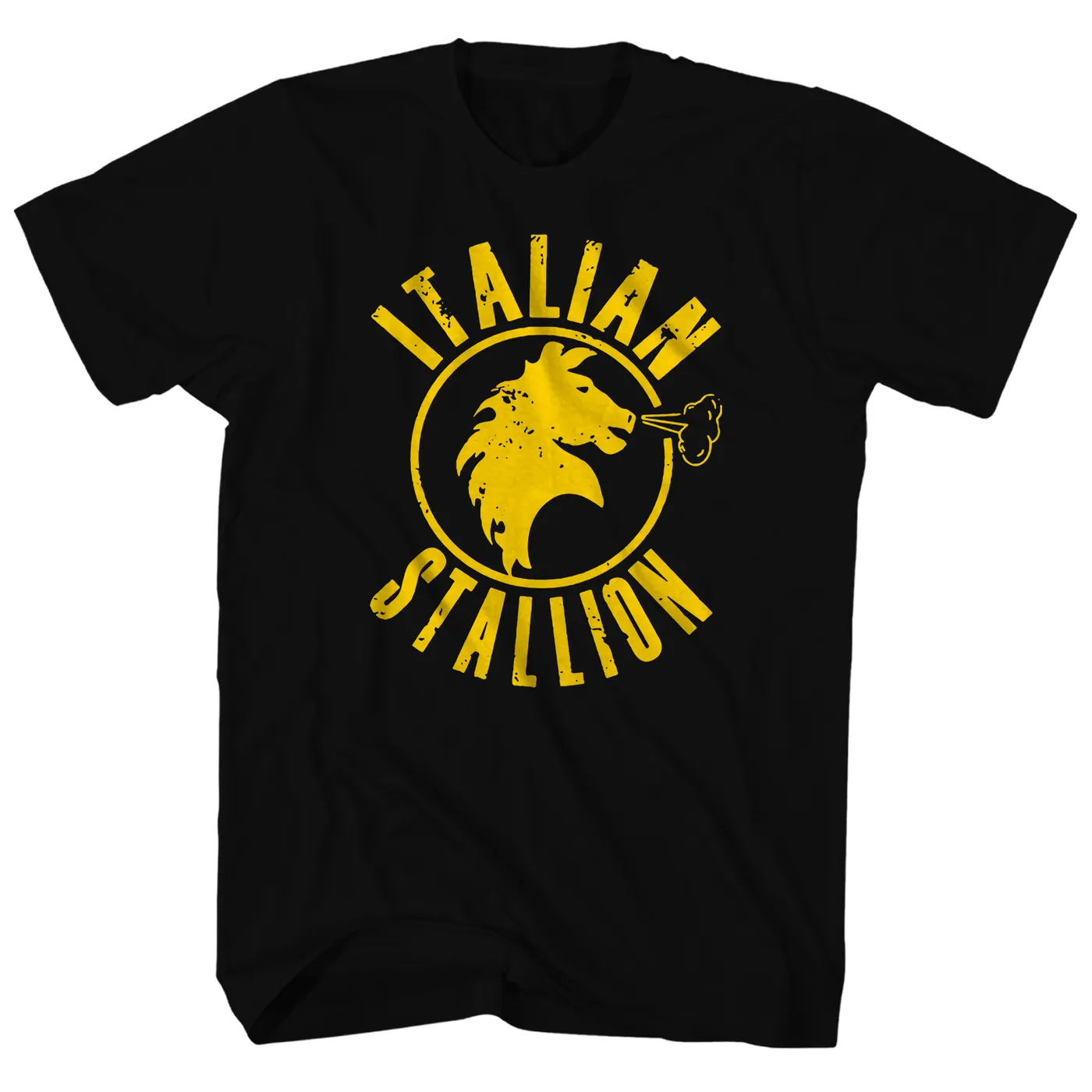 Rocky T-Shirt | Italian Stallion Logo In Yellow Rocky Shirt