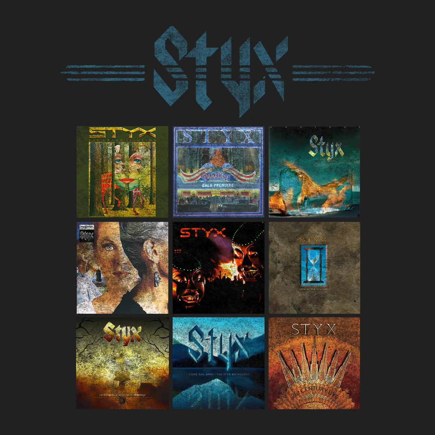 Styx T-Shirt | Album Art Grid Styx Shirt